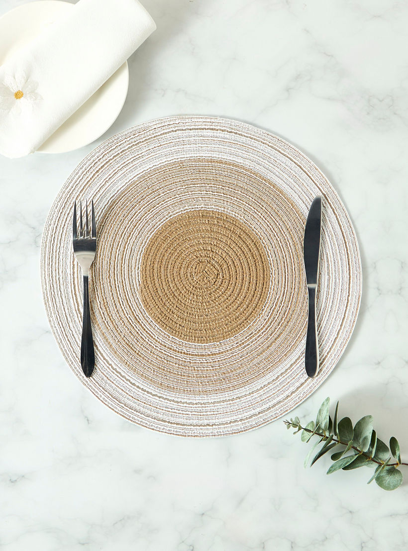 Spiral Textured 4-Piece Round Placemat Set - 38 cms-household-dining-tablelinen-placemats-image-1