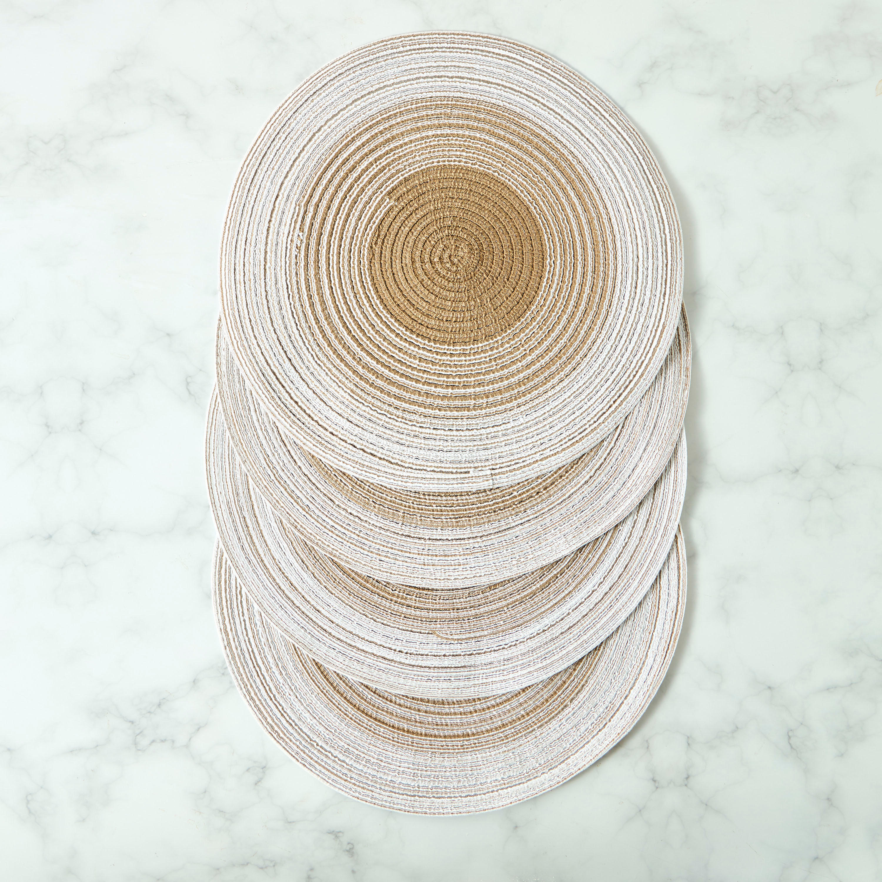 Spiral Textured 4-Piece Round Placemat Set - 38 cms-household-dining-tablelinen-placemats-image-4