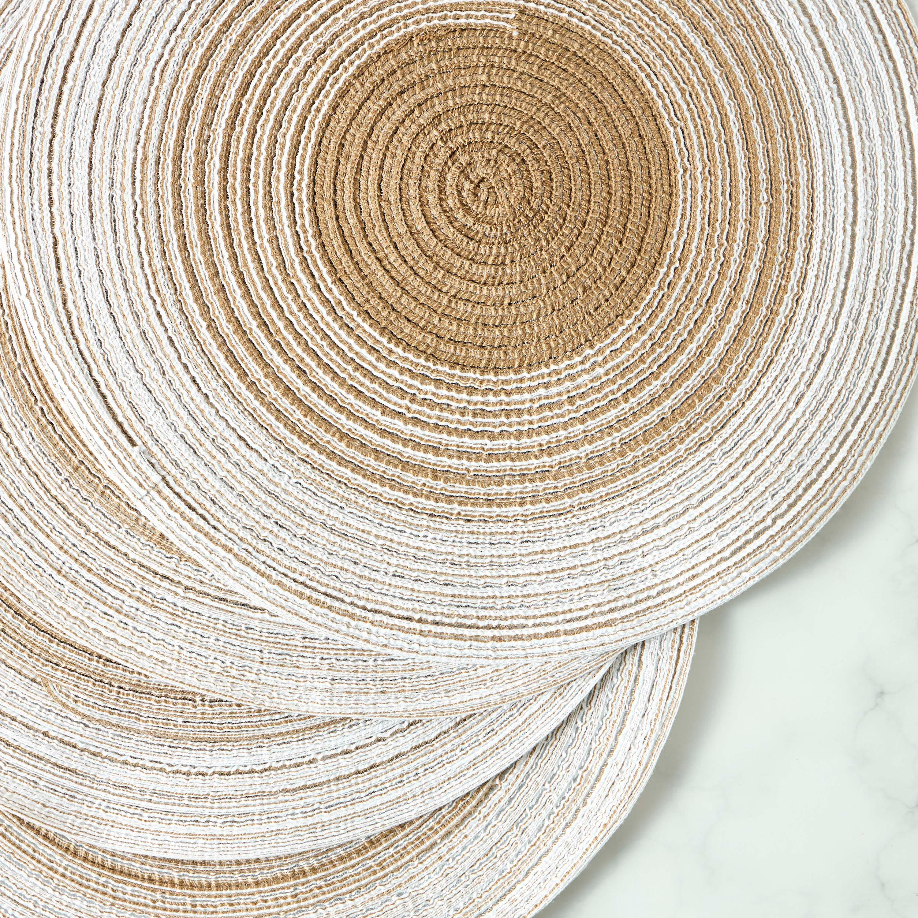 Spiral Textured 4-Piece Round Placemat Set - 38 cms-household-dining-tablelinen-placemats-image-5