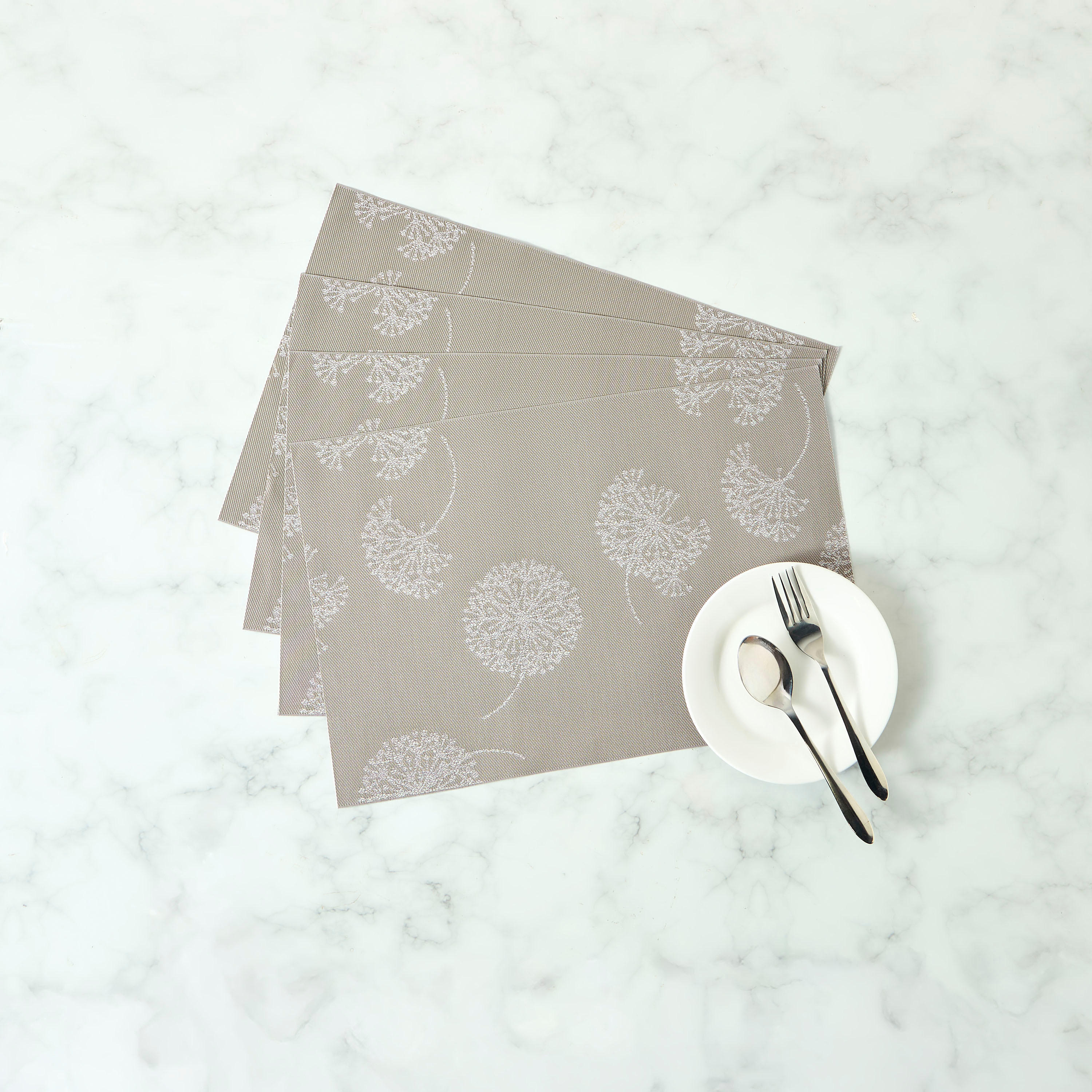 Dandelion Textured 4-Piece Placemat Set-household-dining-tablelinen-placemats-image-1