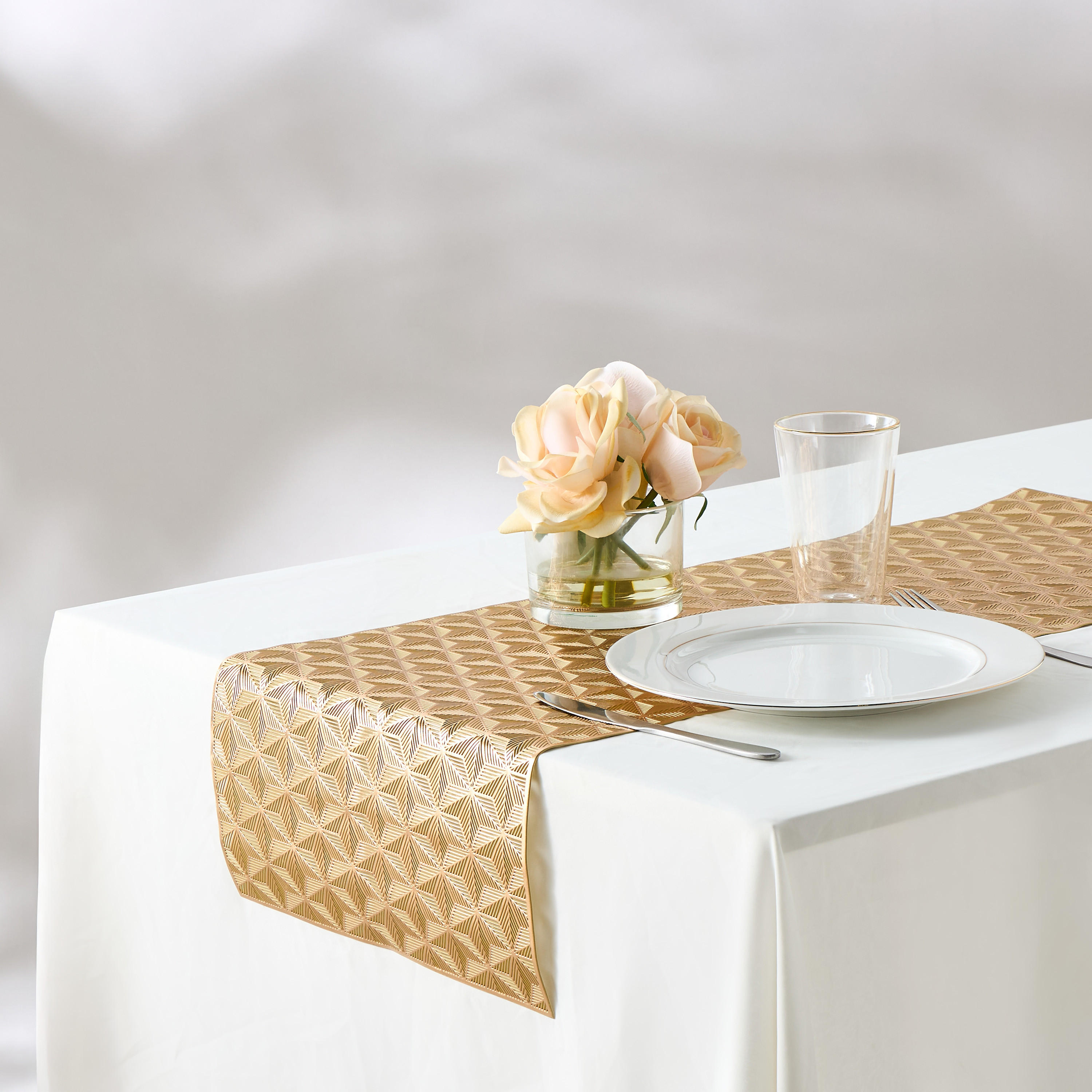 Elan Geometric Print Table Runner - 92x33 cms-household-dining-tablelinen-runnersandtablecovers-image-1