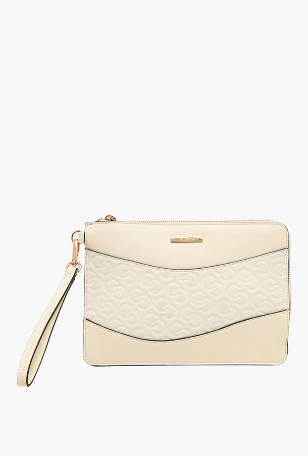 شنطة كلاتش بنقوش مونوجرام وسحاب إغلاق من سيليست-women-bagsandwallets-handbags-image-1