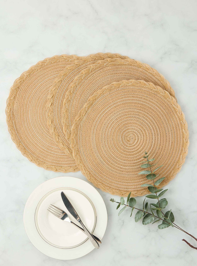 Braided 4-Piece Round Placemat Set - 38 cms-household-dining-tablelinen-placemats-image-1