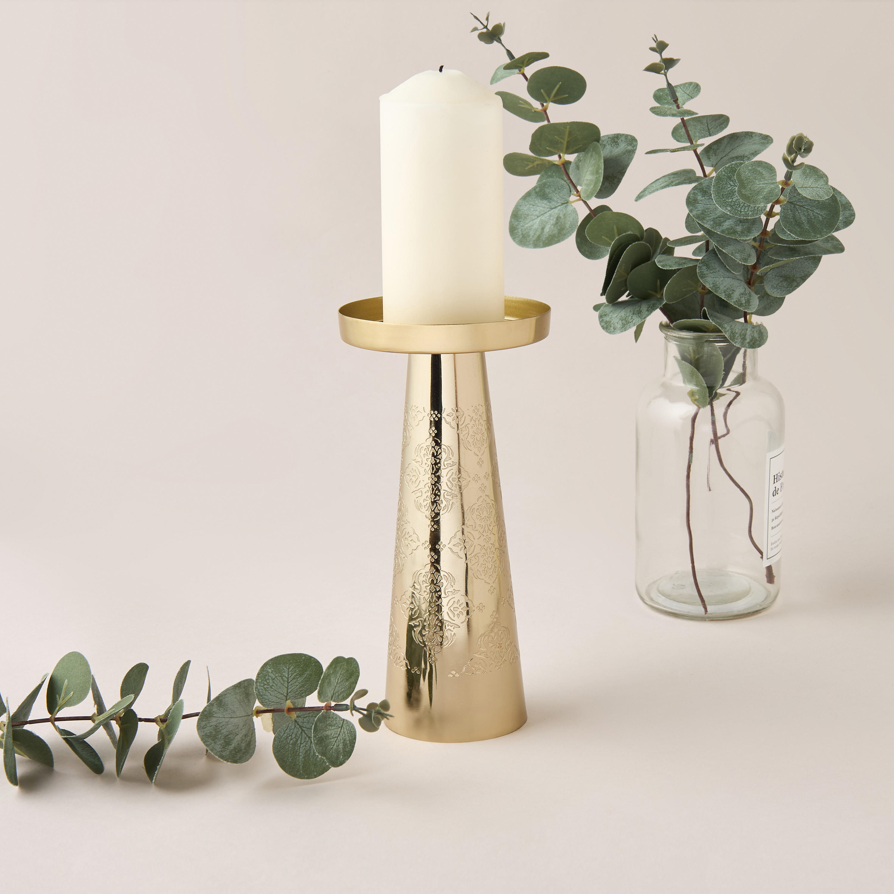 Arabic Design Pillar Candleholder - 21 cm-household-decor-candleholdersandlanterns-image-2