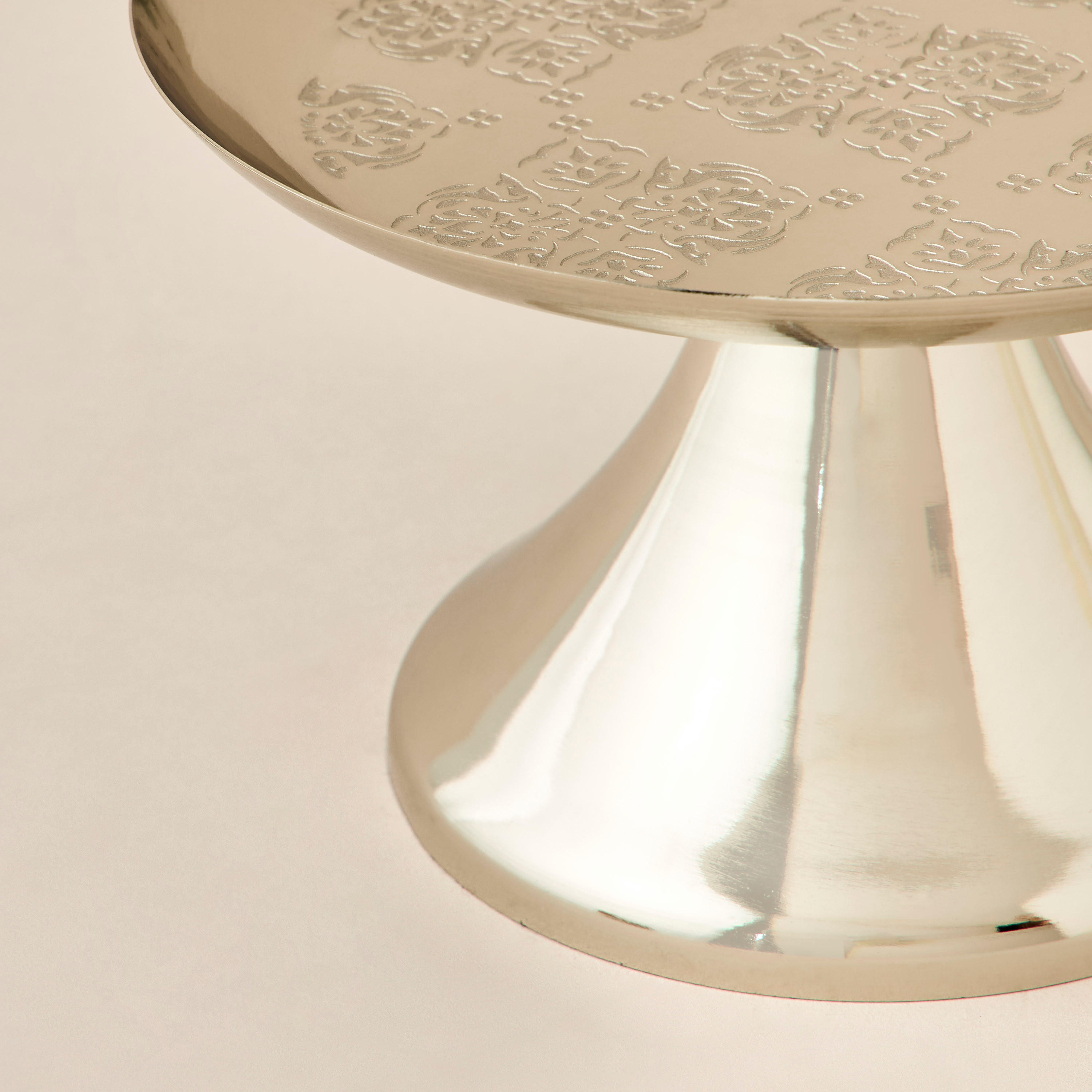 Embossed Footed Metal Cake Stand - 20 cms-household-dining-serveware-cakestands-image-4