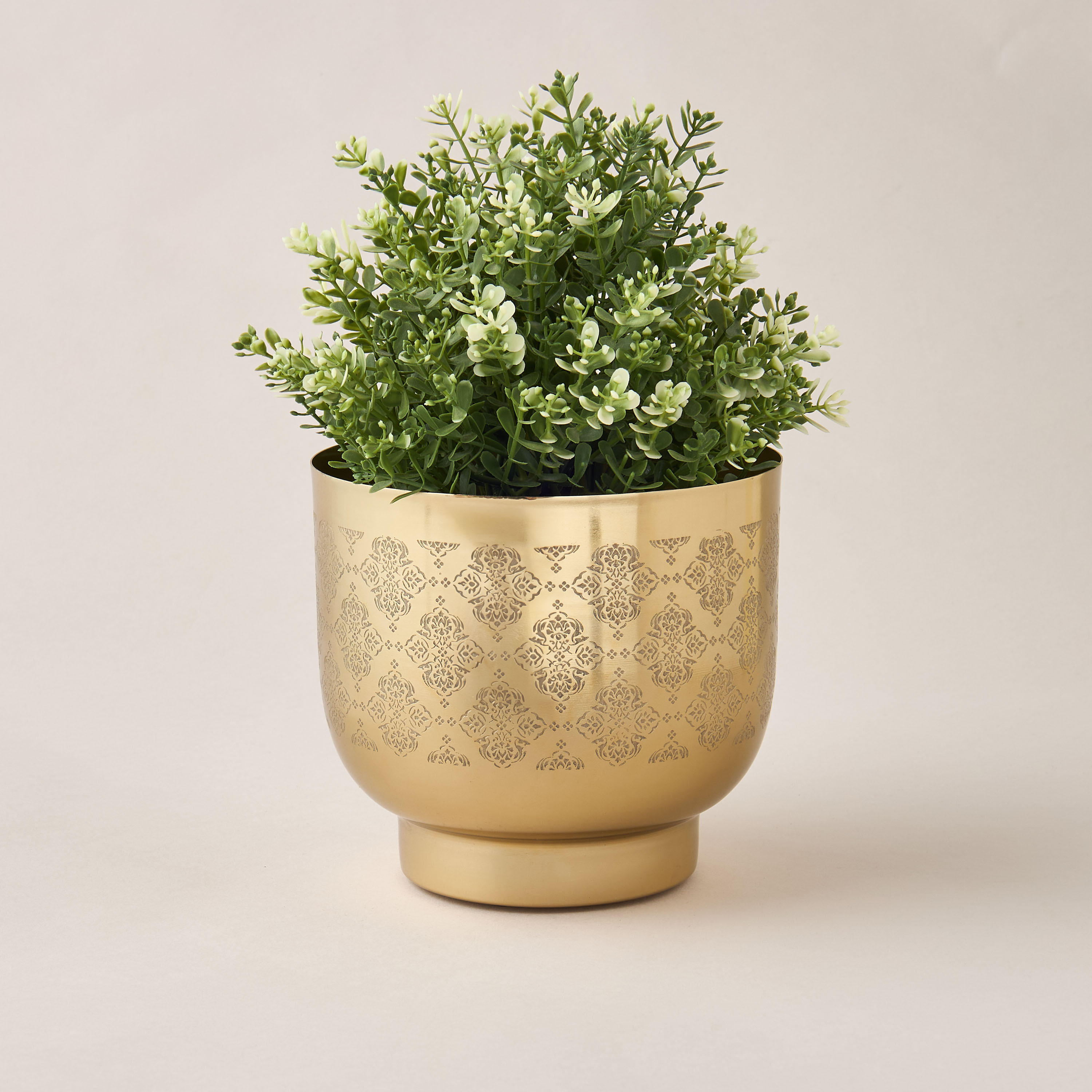 Arabic Design Metallic Planter - 15 cms-household-gardenandoutdoor-potsandplanters-image-2