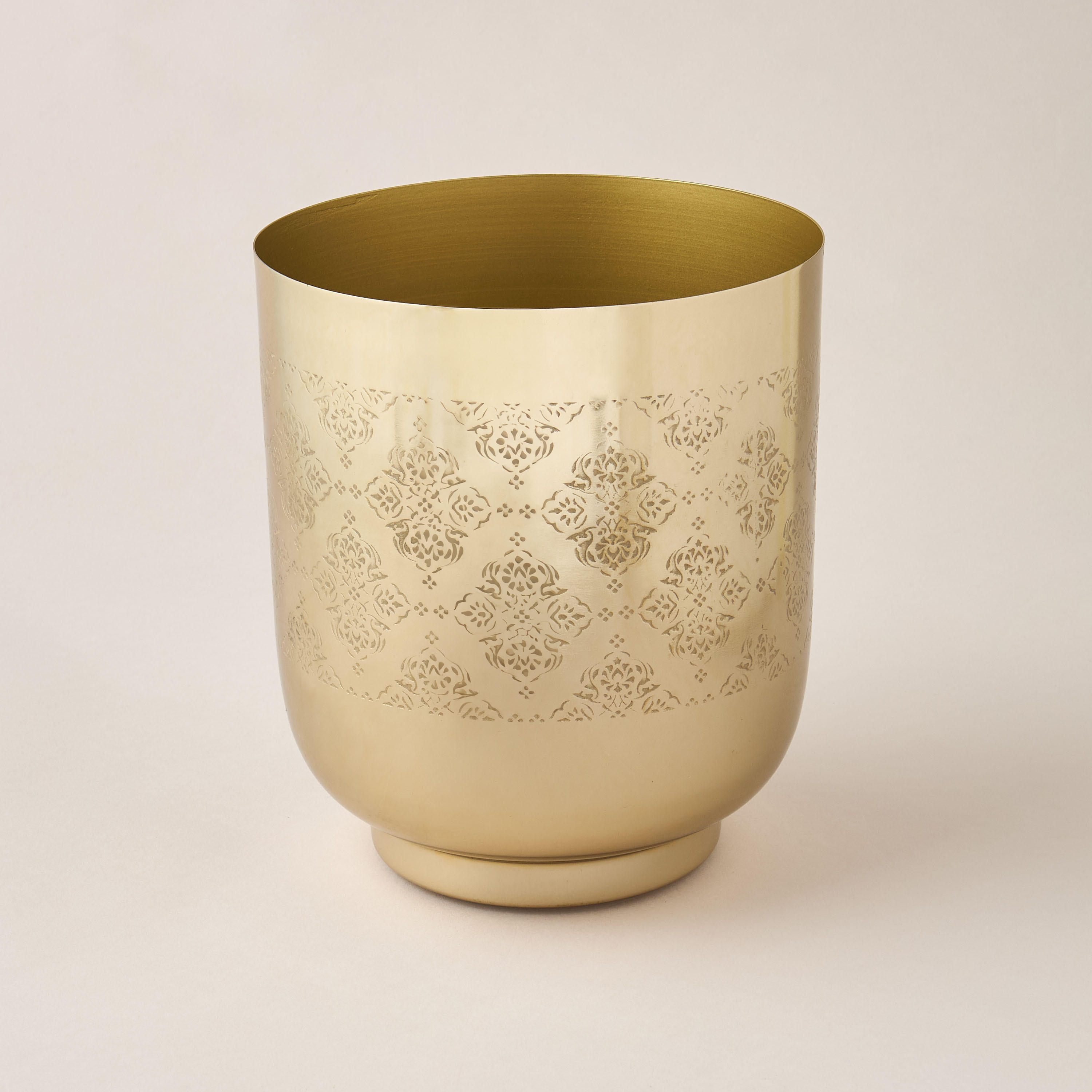 Arabic Embossed Metal Planter - 18x18x21 cms-household-gardenandoutdoor-potsandplanters-image-1