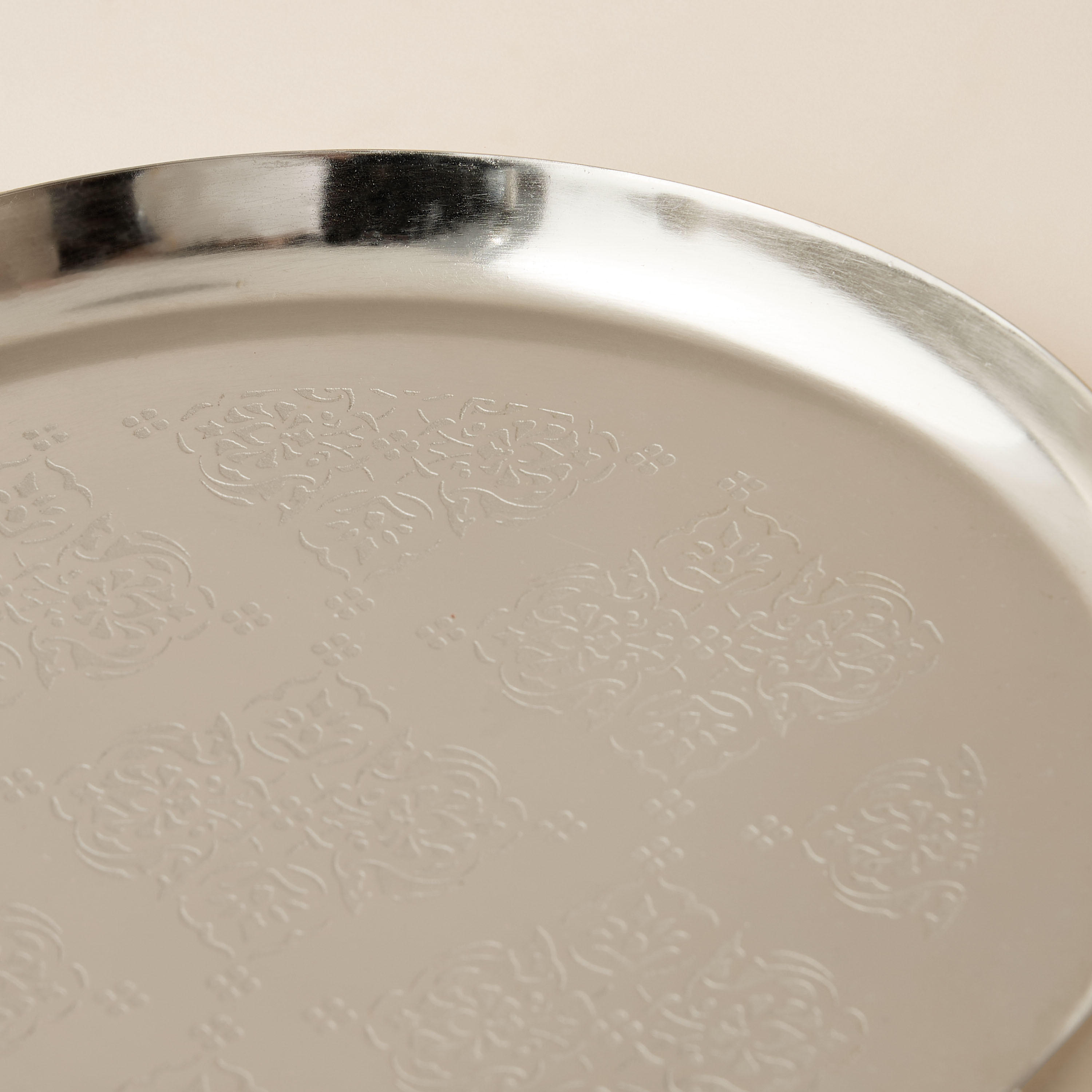 Floral Etched Decorative Tray - 25 cms-household-decor-boxesandtrays-image-3