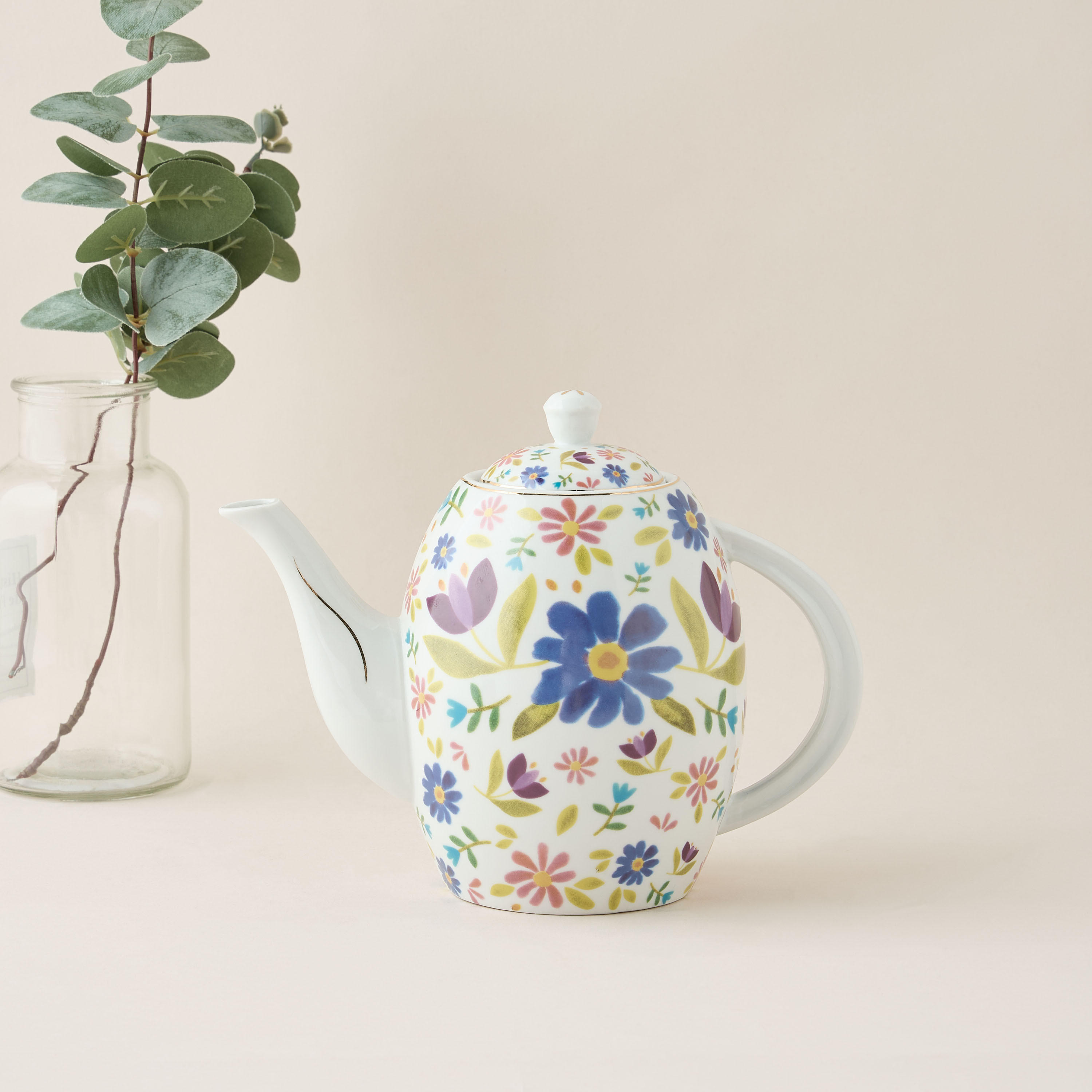 Sylvara 13-Piece Floral Print Ceramic Tea Set-household-dining-teaandcoffee-teaandcoffeesets-image-3