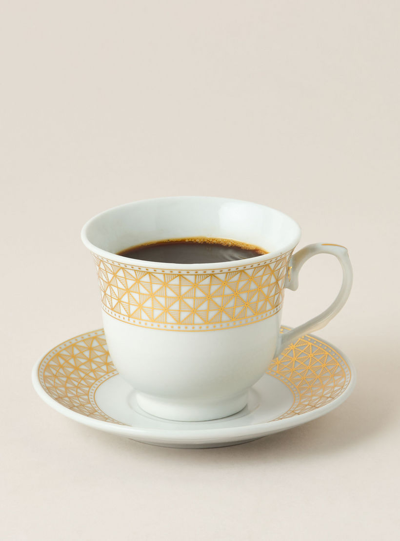 Linear Luxe Geometric Print 13-Piece Porcelain Cup and Saucer Set with Teapot-household-dining-teaandcoffee-teaandcoffeesets-image-4