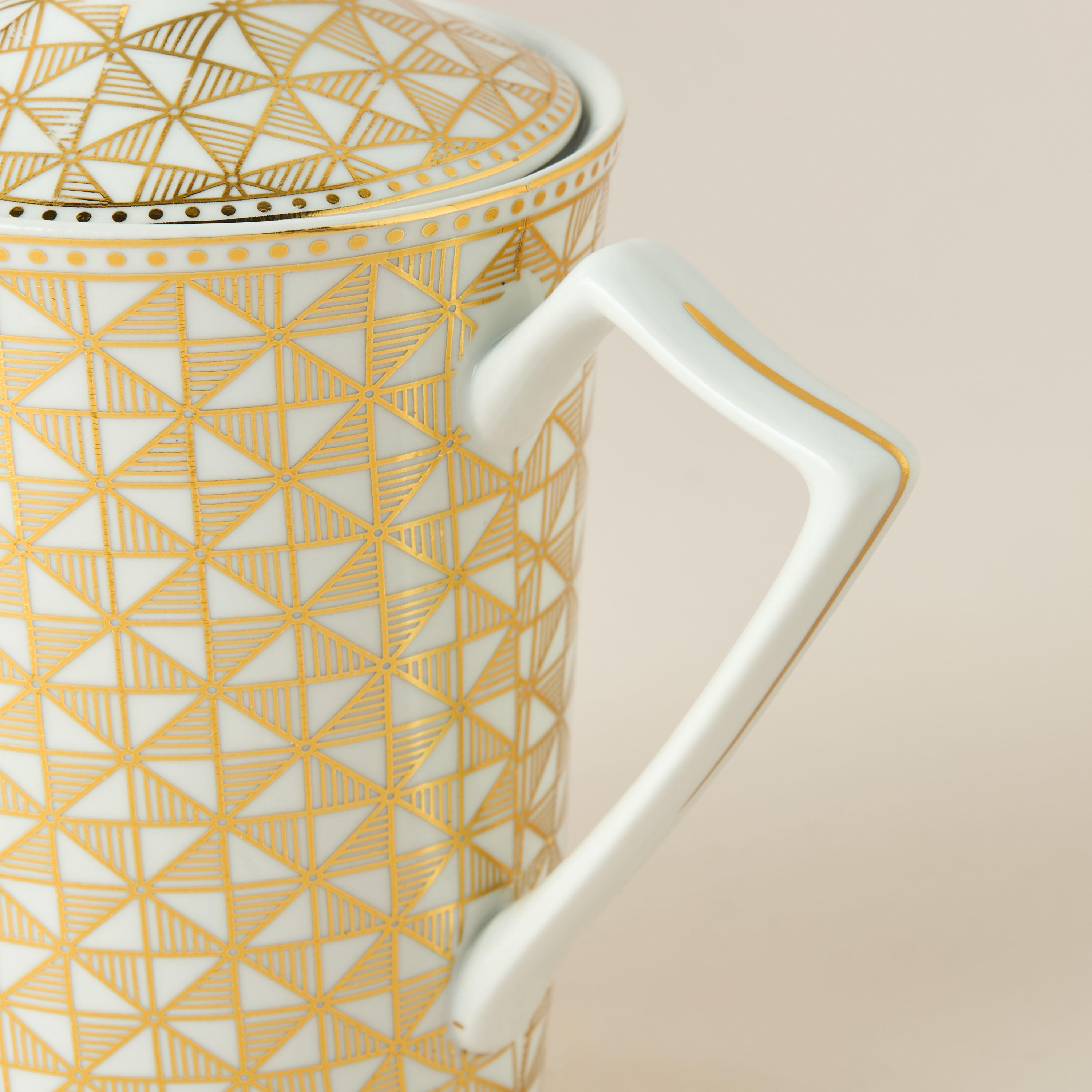 Linear Luxe Geometric Print 13-Piece Porcelain Cup and Saucer Set with Teapot-household-dining-teaandcoffee-teaandcoffeesets-image-6