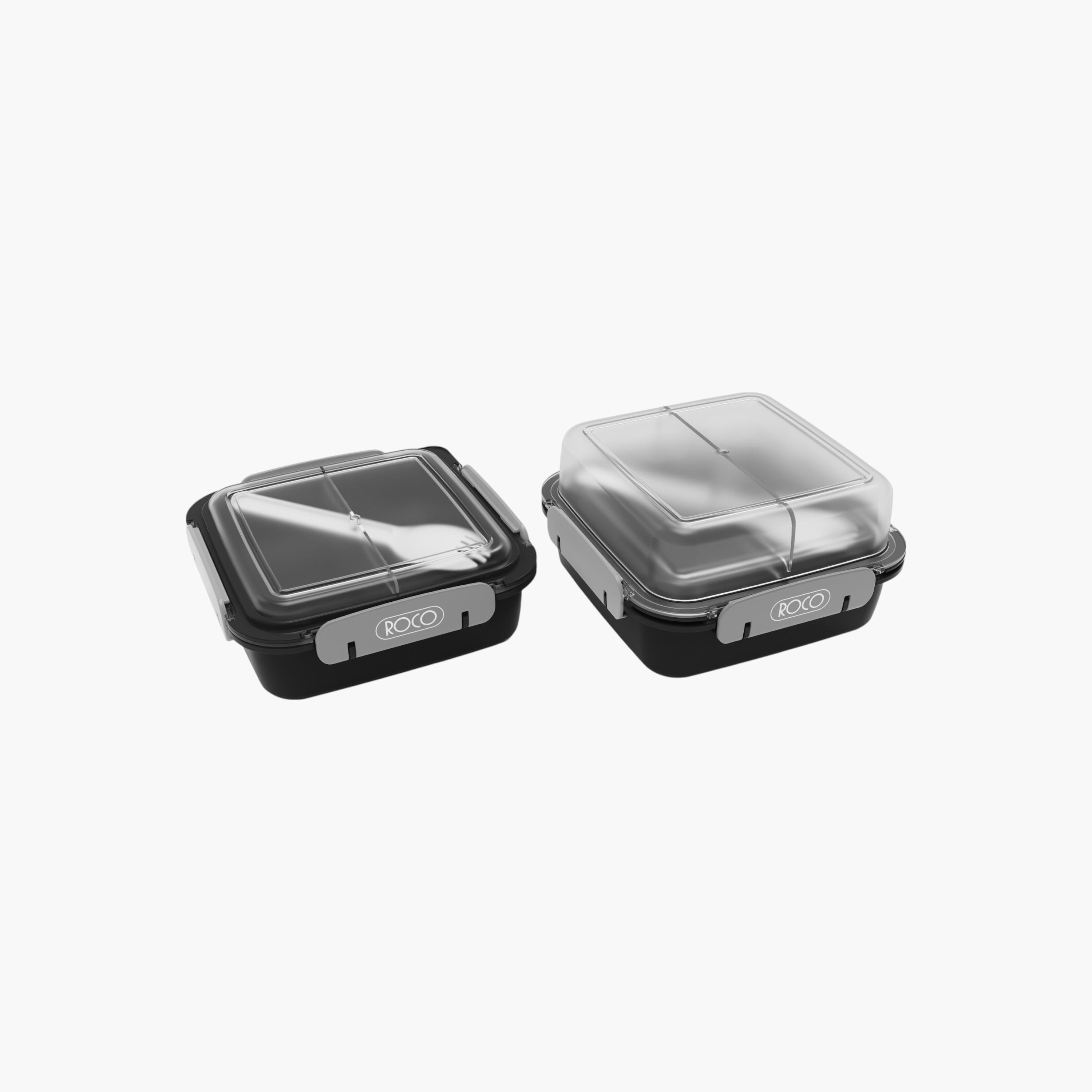Roco Solid Lunch Box with Clip Lock Closure and Spork-school-lunchessentials-lunchboxes-image-1