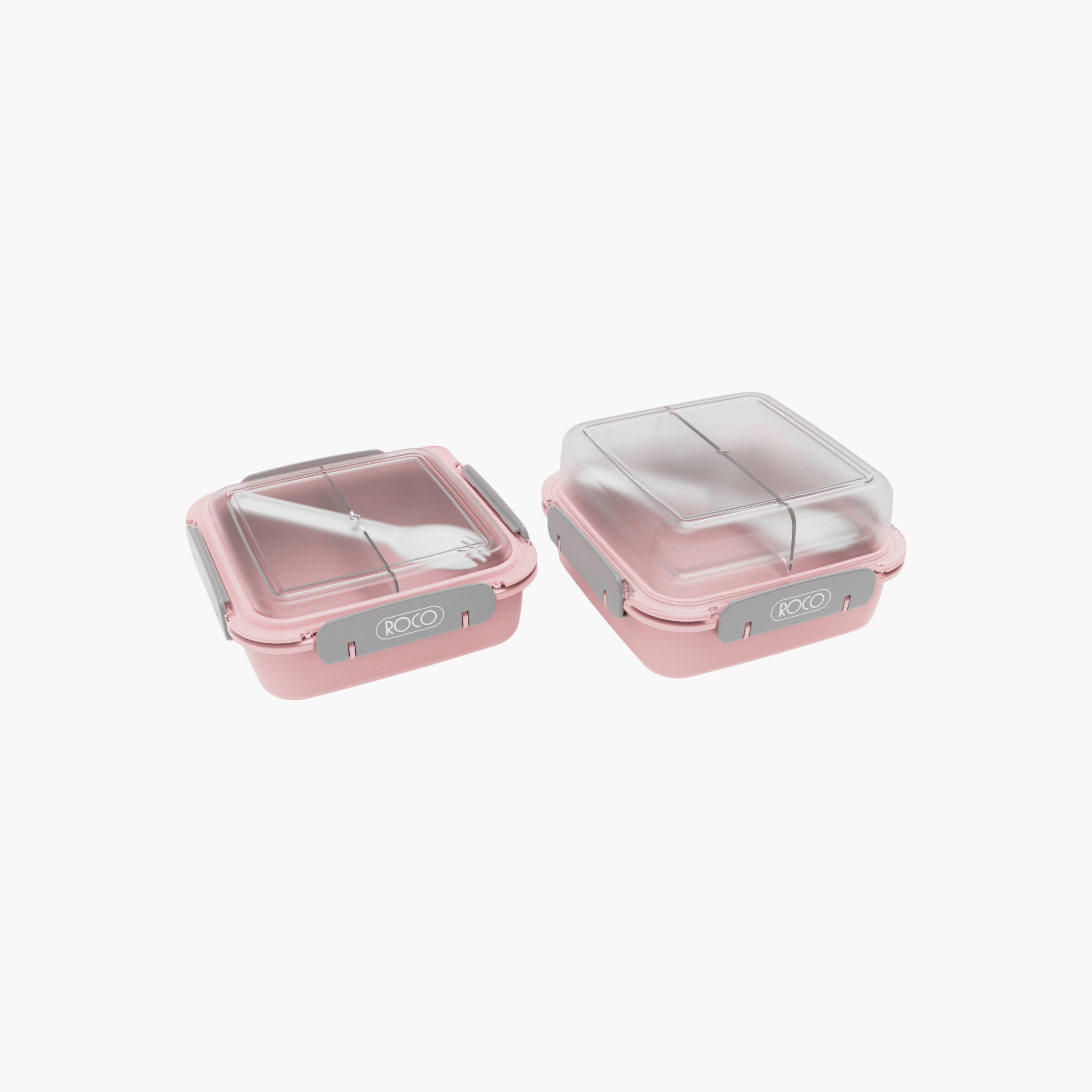 Roco Solid Lunch Box with Clip Lock Closure and Spork-school-lunchessentials-lunchboxes-image-1