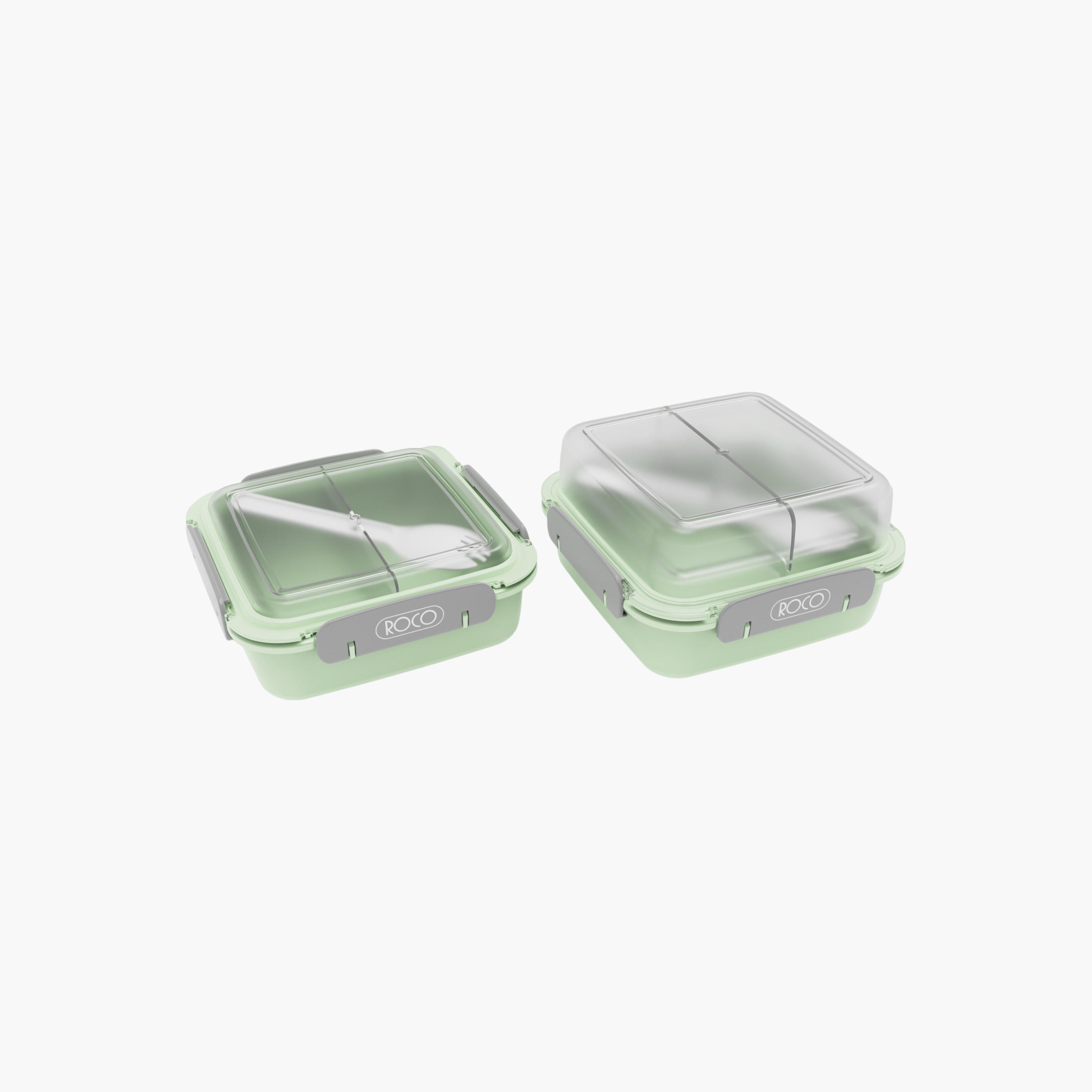 Roco Solid Lunch Box with Clip Lock Closure and Spork-school-lunchessentials-lunchboxes-image-1