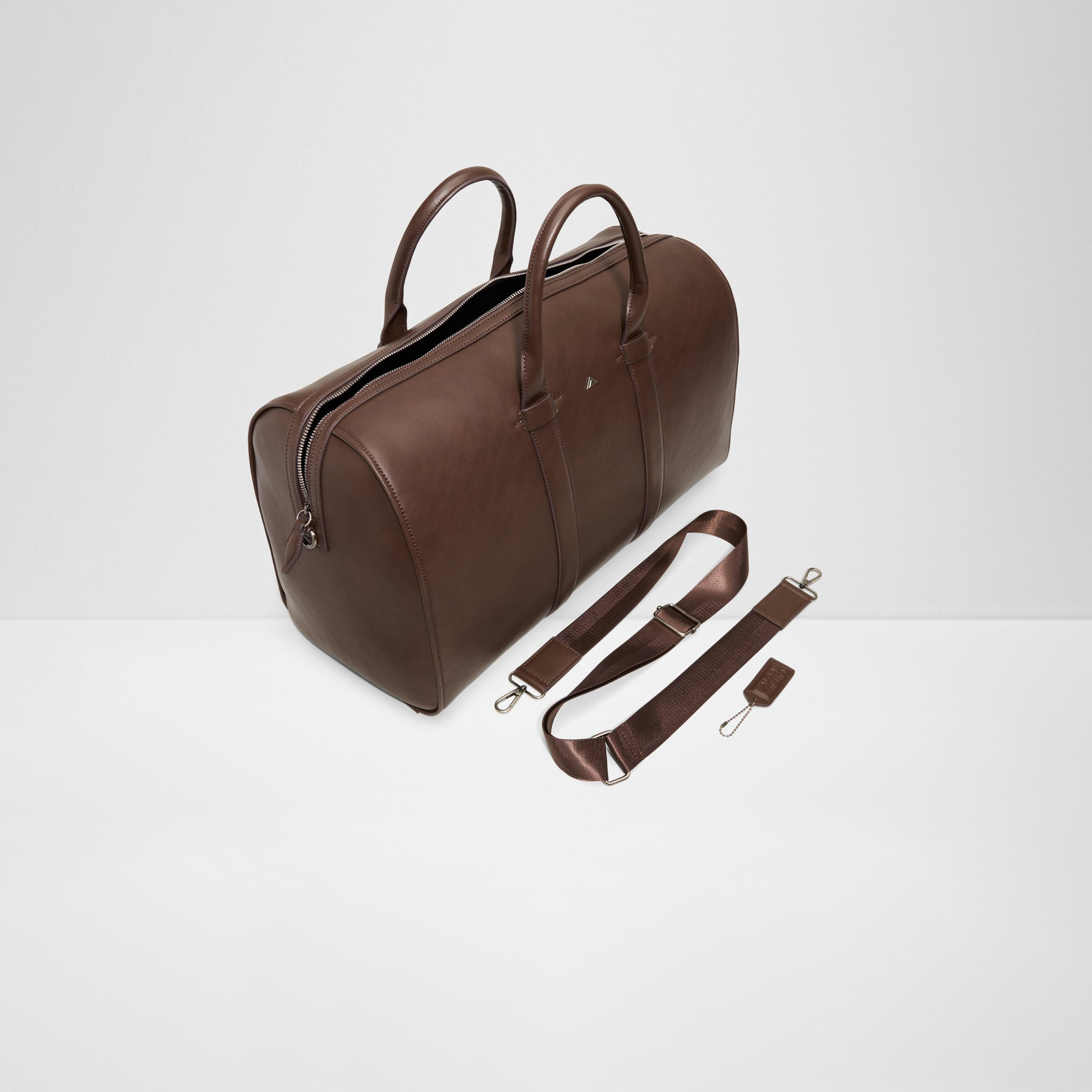ألدو- شنطة دافل رونكويل سادة بمقبض مزدوج مع سحاب للإغلاق وحزام قابل للفصل-men-bags-image-3