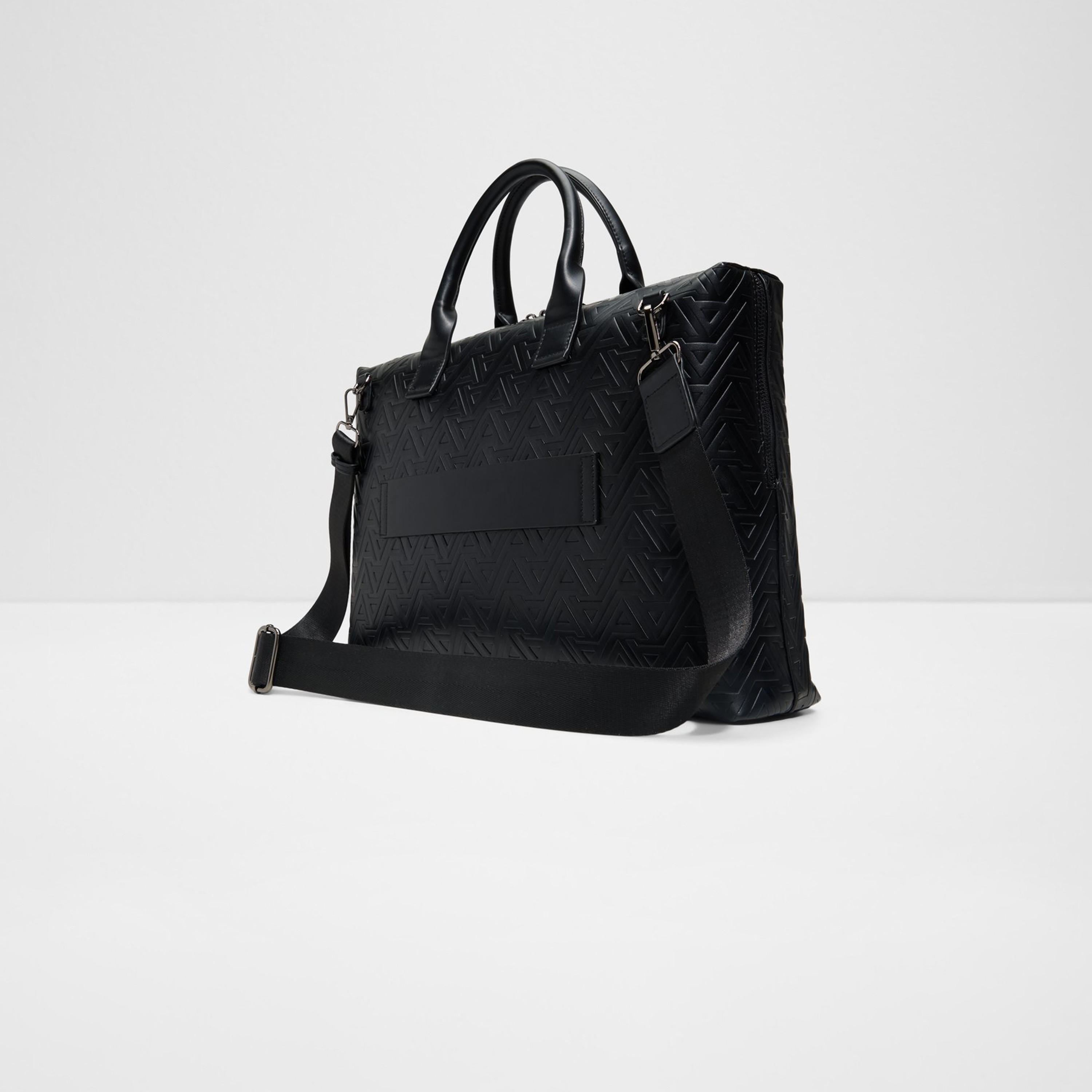 Aldo Jettsan Monogram Double Handle Laptop Bag with Zipper and Detachable Strap-men-bags-image-2