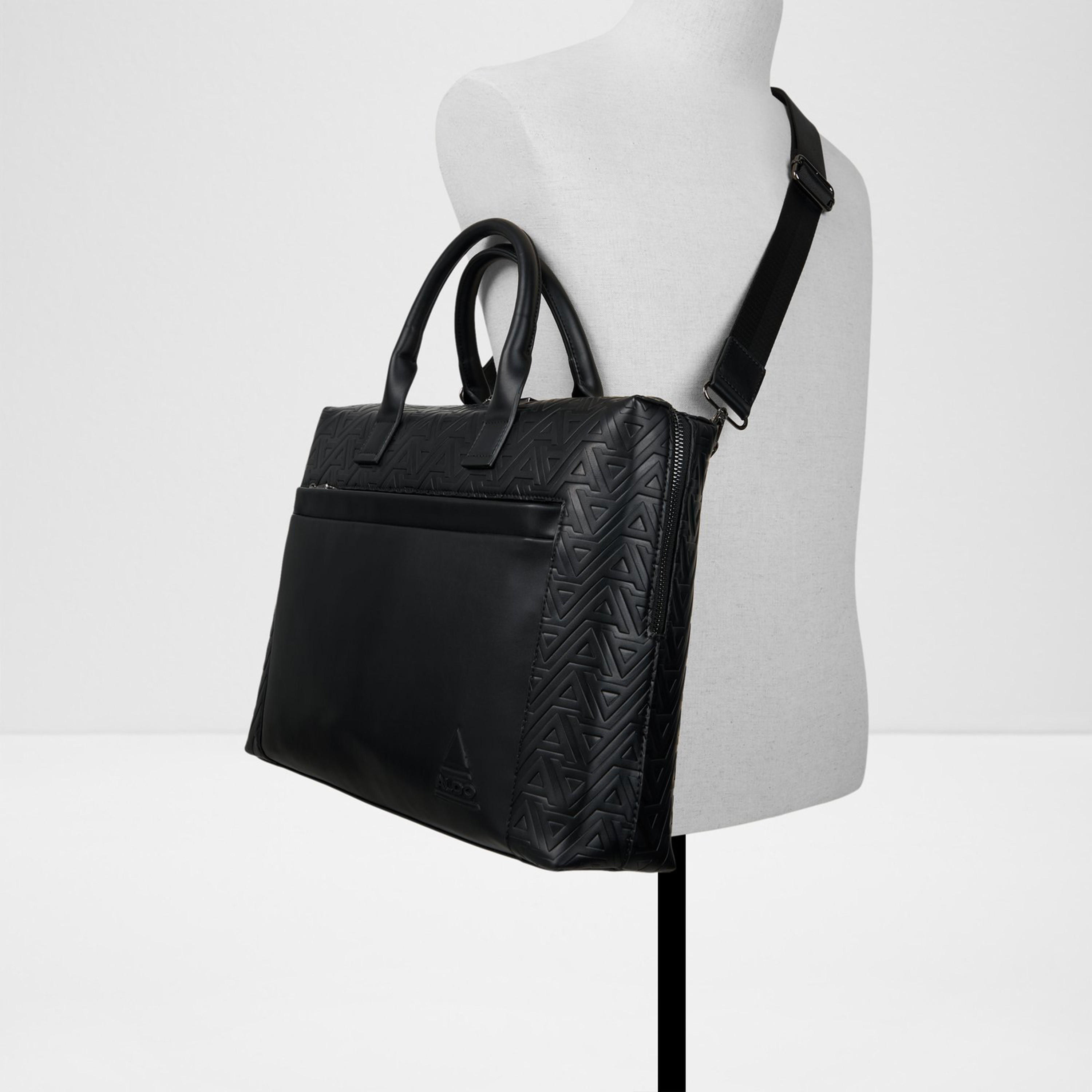 Aldo Jettsan Monogram Double Handle Laptop Bag with Zipper and Detachable Strap-men-bags-image-4