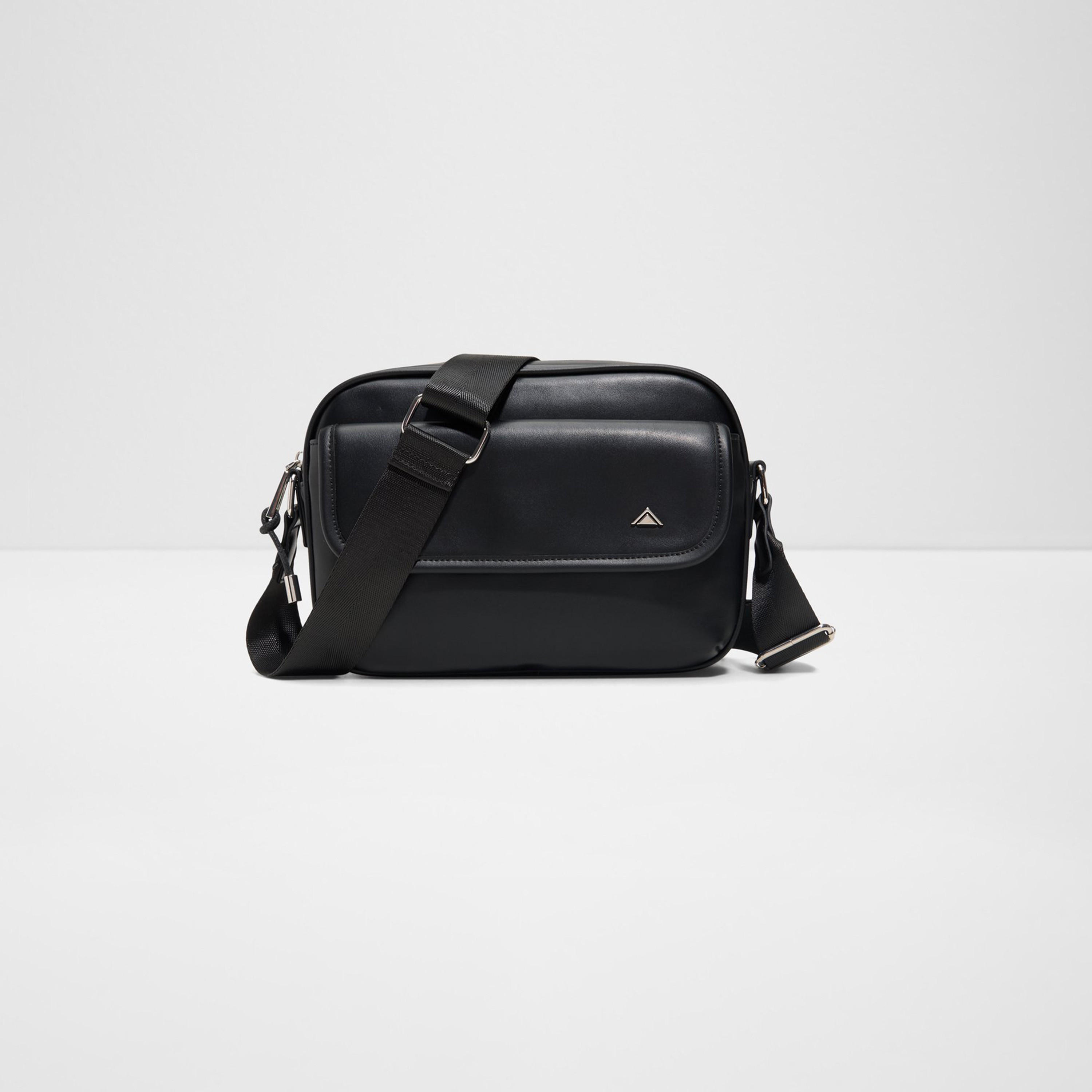 ألدو- شنطة كروس جوستيل سادة مع سحاب للإغلاق وحزام قابل للتعديل-men-bags-image-1