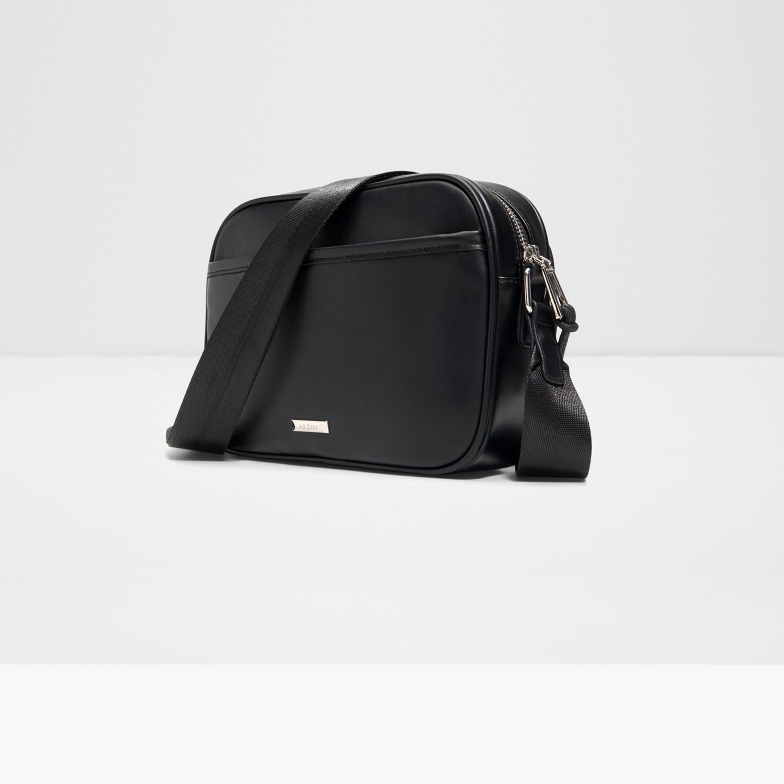 ألدو- شنطة كروس جوستيل سادة مع سحاب للإغلاق وحزام قابل للتعديل-men-bags-image-2