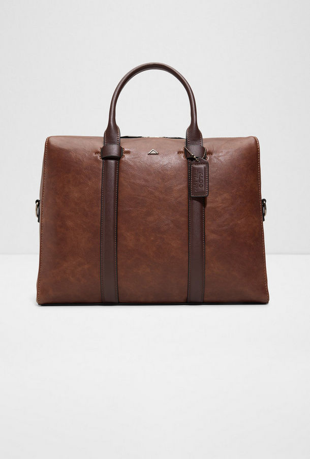 Aldo Brugu Double Handle Laptop Bag with Zipper and Detachable Strap-men-image-1