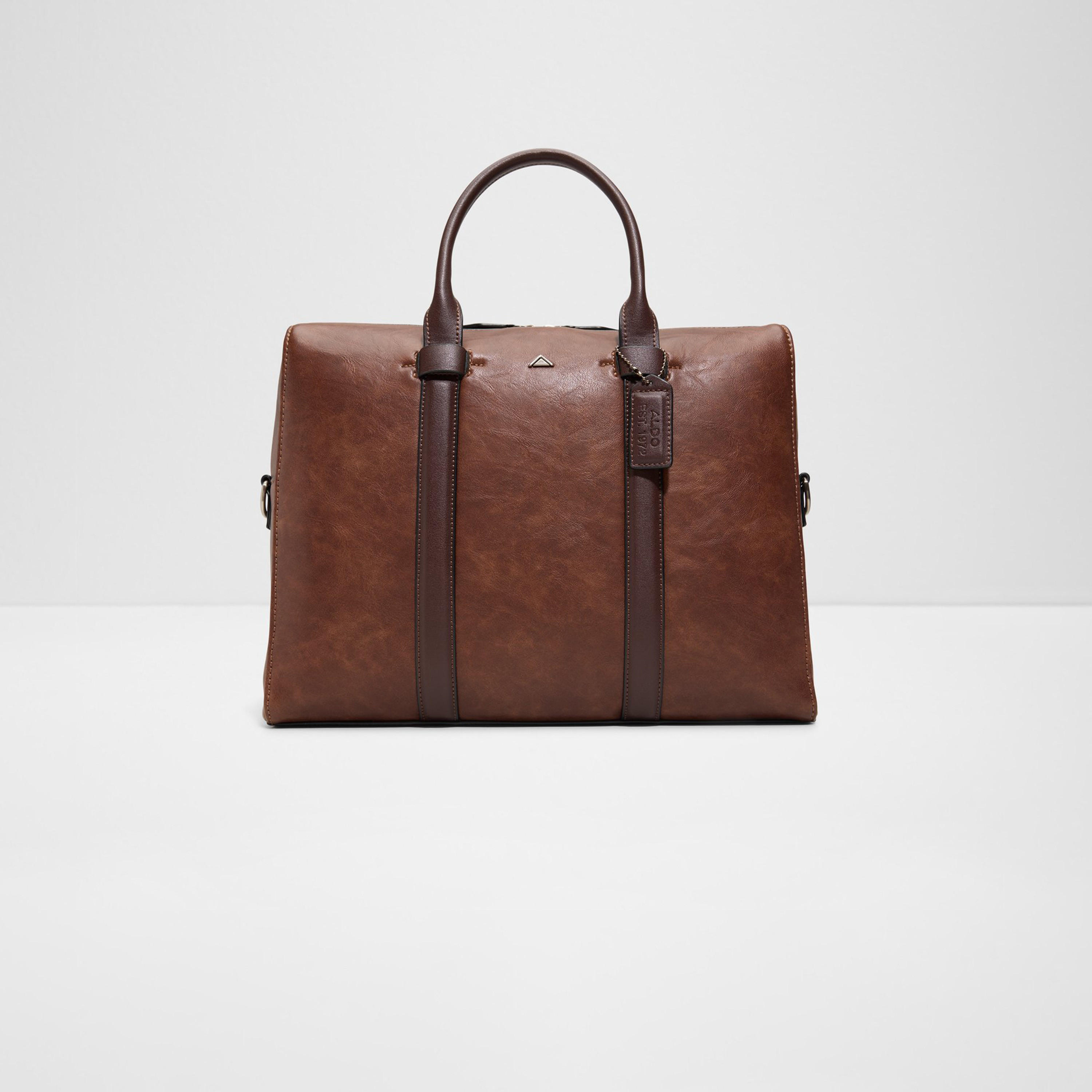 Aldo Brugu Double Handle Laptop Bag with Zipper and Detachable Strap-men-bags-image-1