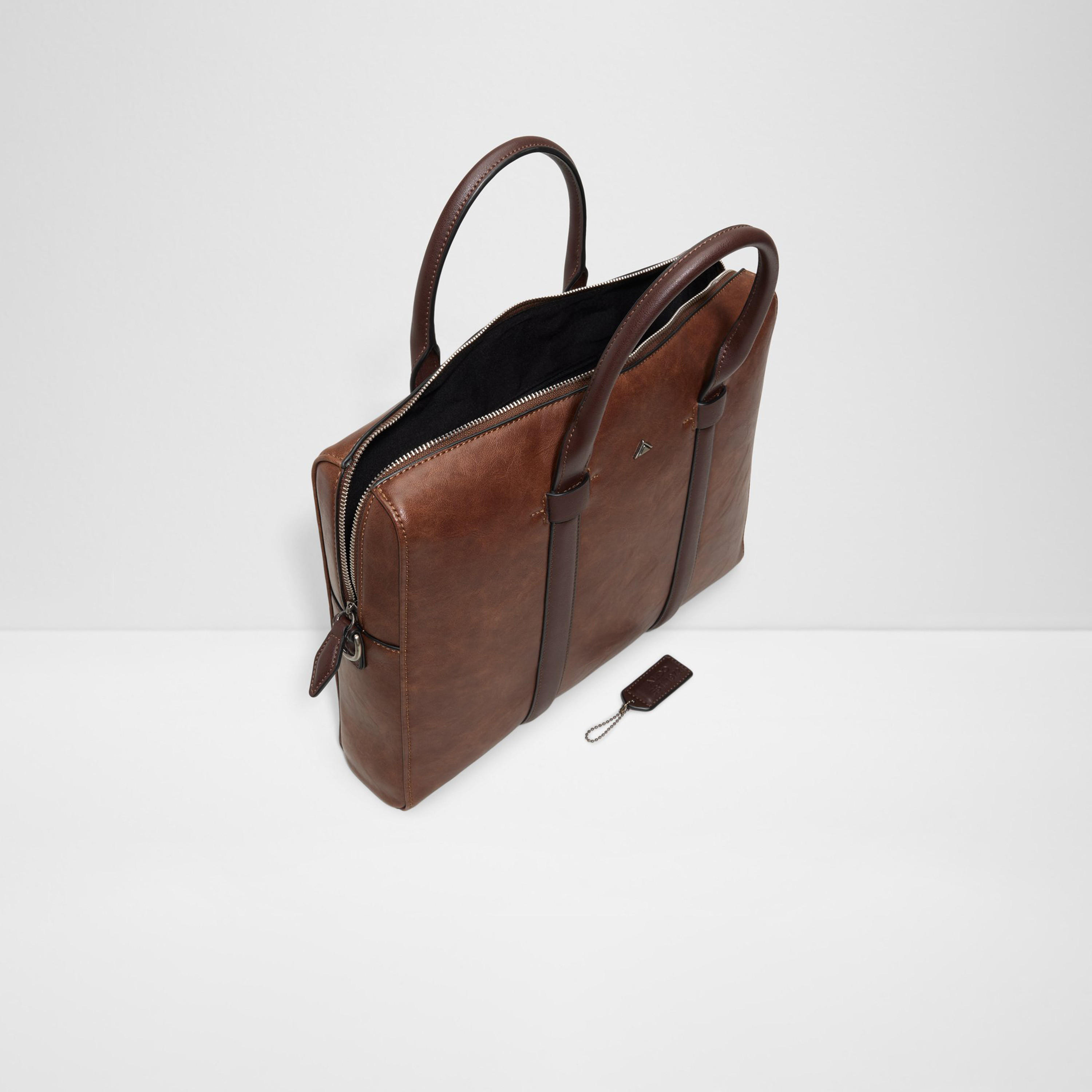 Aldo Brugu Double Handle Laptop Bag with Zipper and Detachable Strap-men-bags-image-3