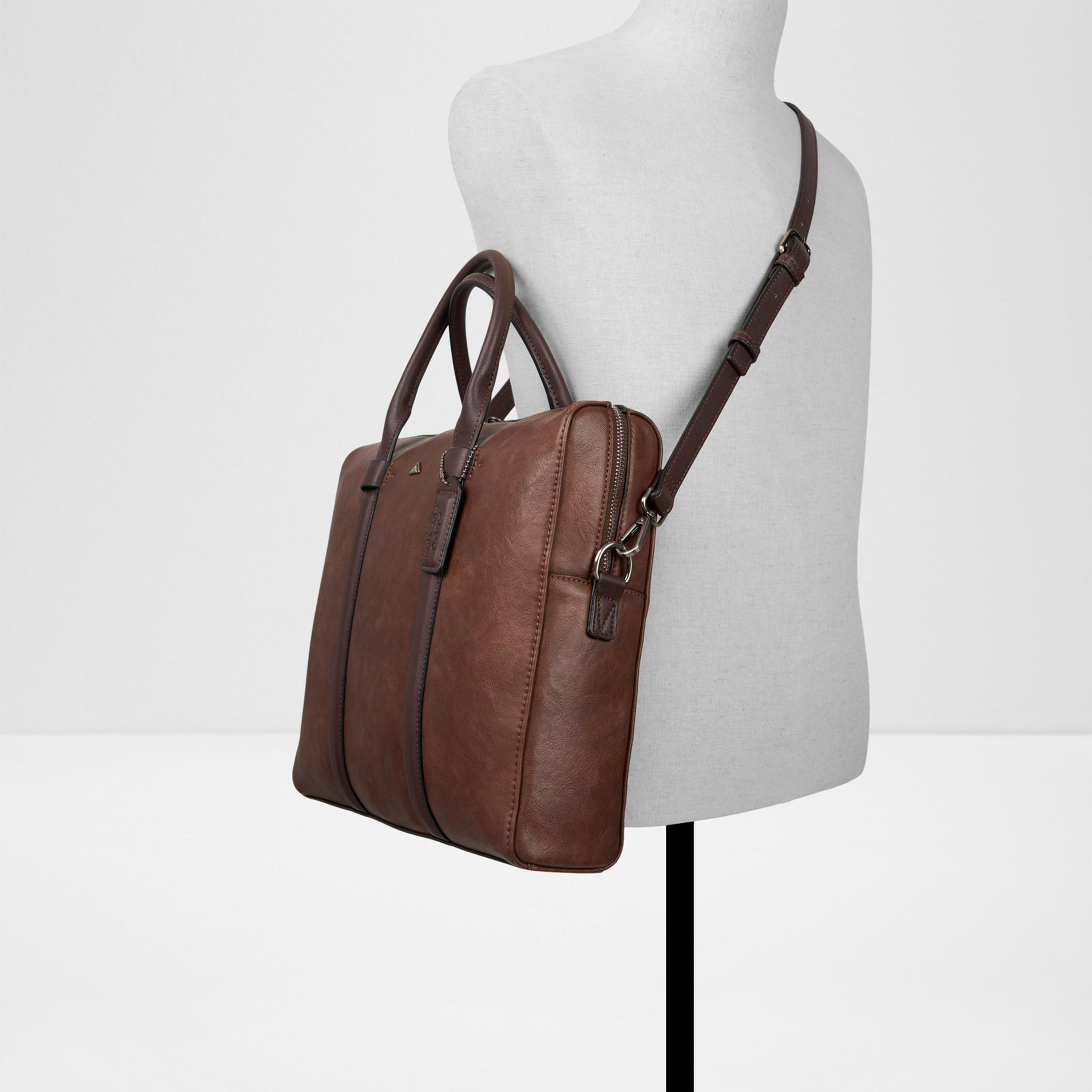 Aldo Brugu Double Handle Laptop Bag with Zipper and Detachable Strap-men-bags-image-4