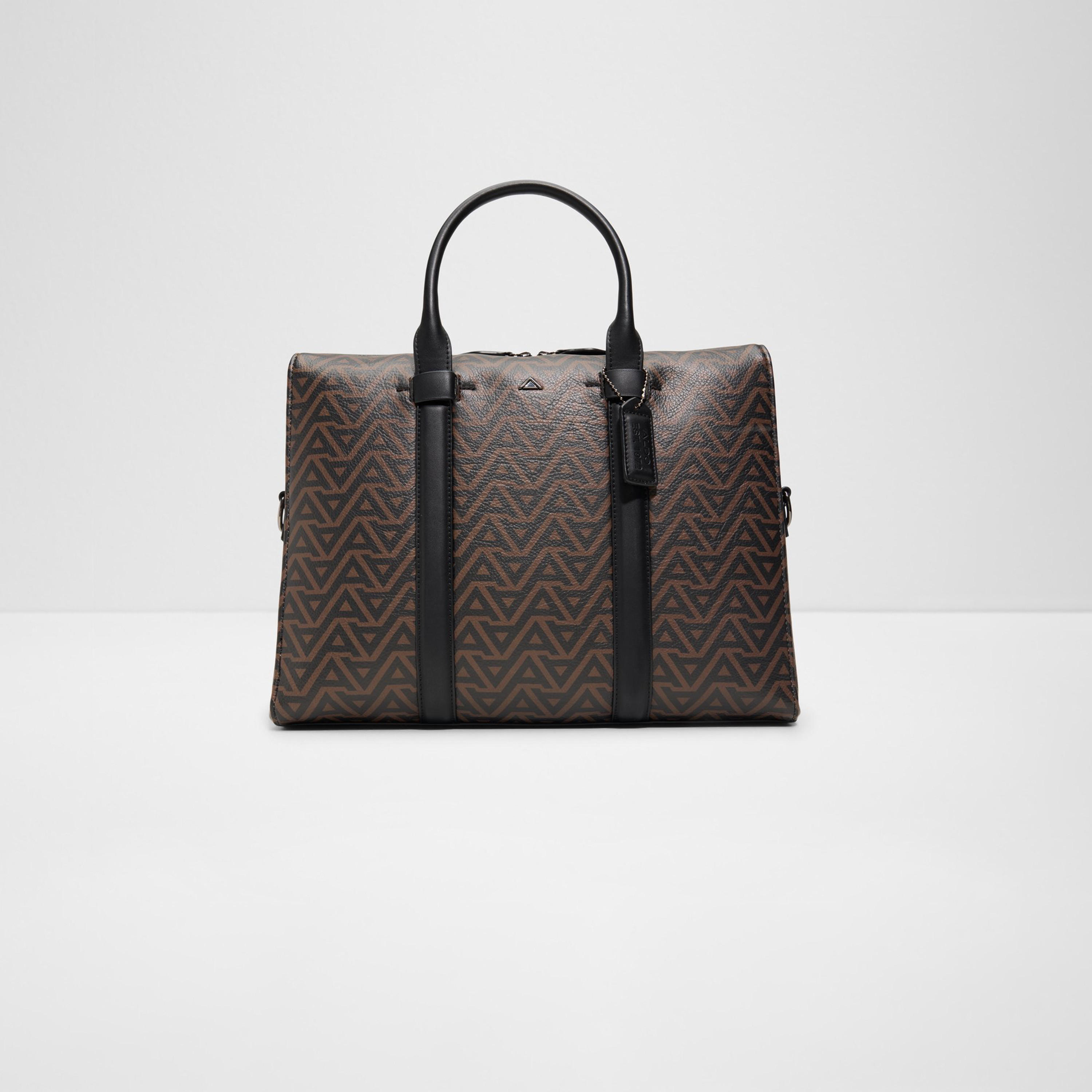 Aldo Brugu Double Handle Laptop Bag with Zipper and Detachable Strap-men-bags-image-9