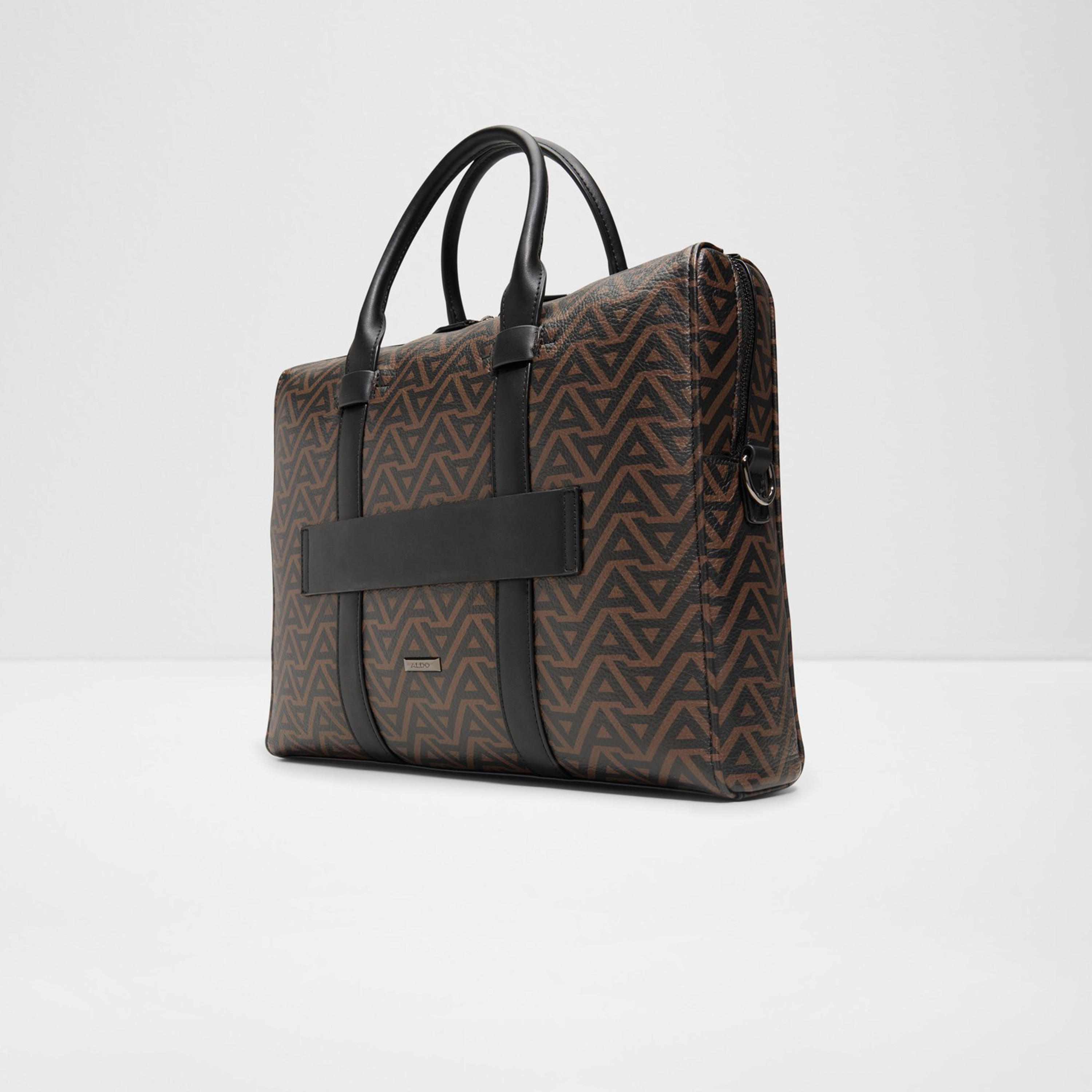 Aldo Brugu Double Handle Laptop Bag with Zipper and Detachable Strap-men-bags-image-10