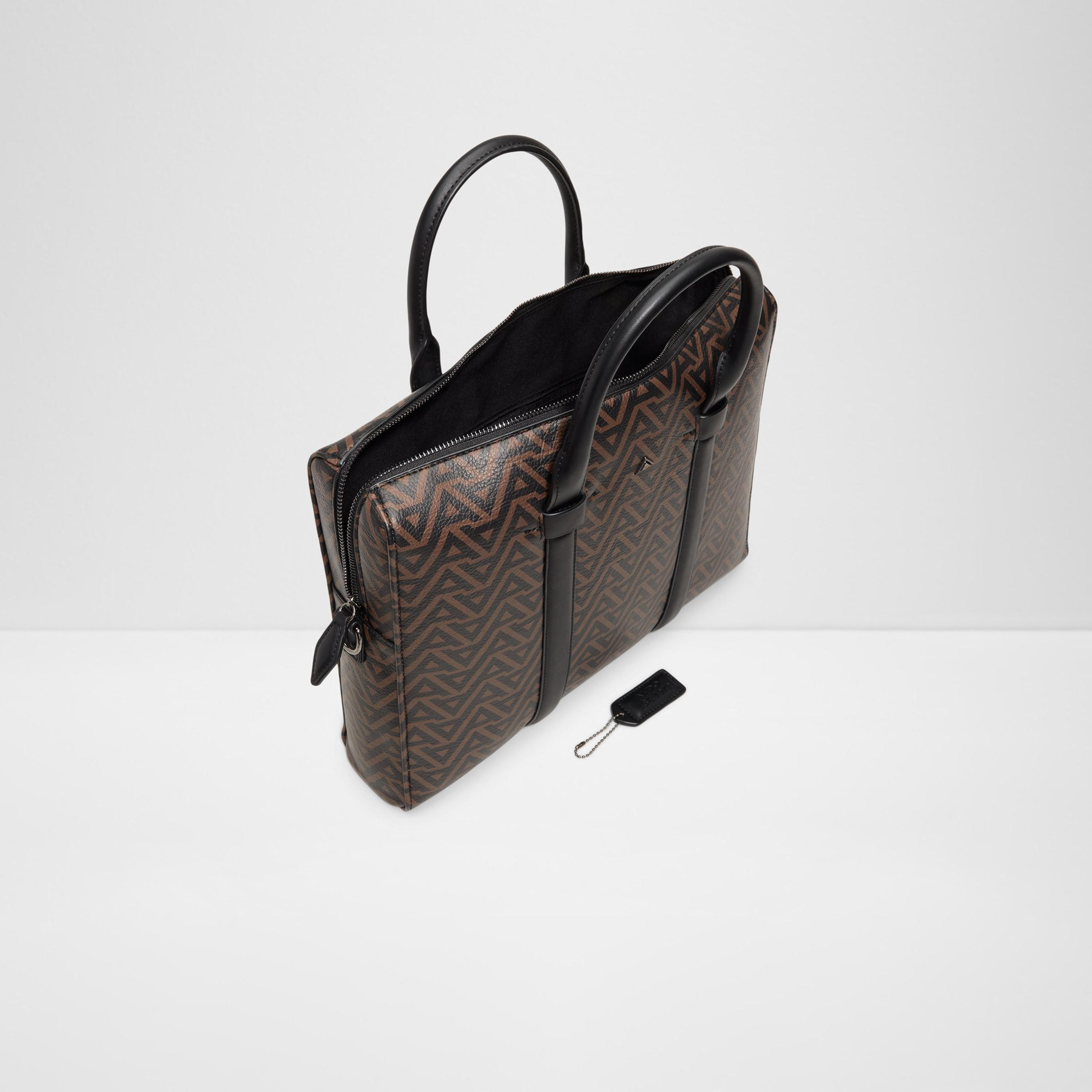 Aldo Brugu Double Handle Laptop Bag with Zipper and Detachable Strap-men-bags-image-11