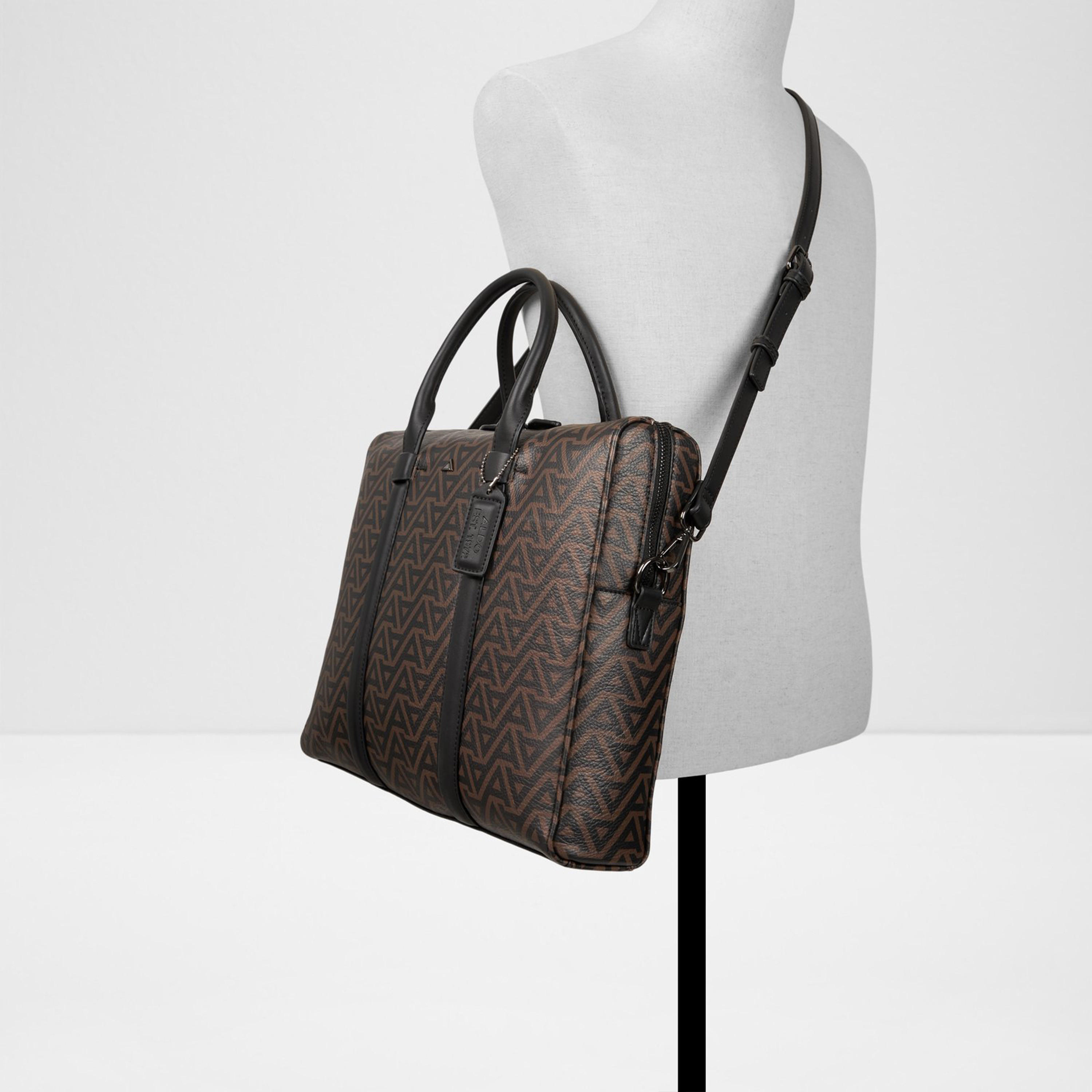 Aldo Brugu Double Handle Laptop Bag with Zipper and Detachable Strap-men-bags-image-12