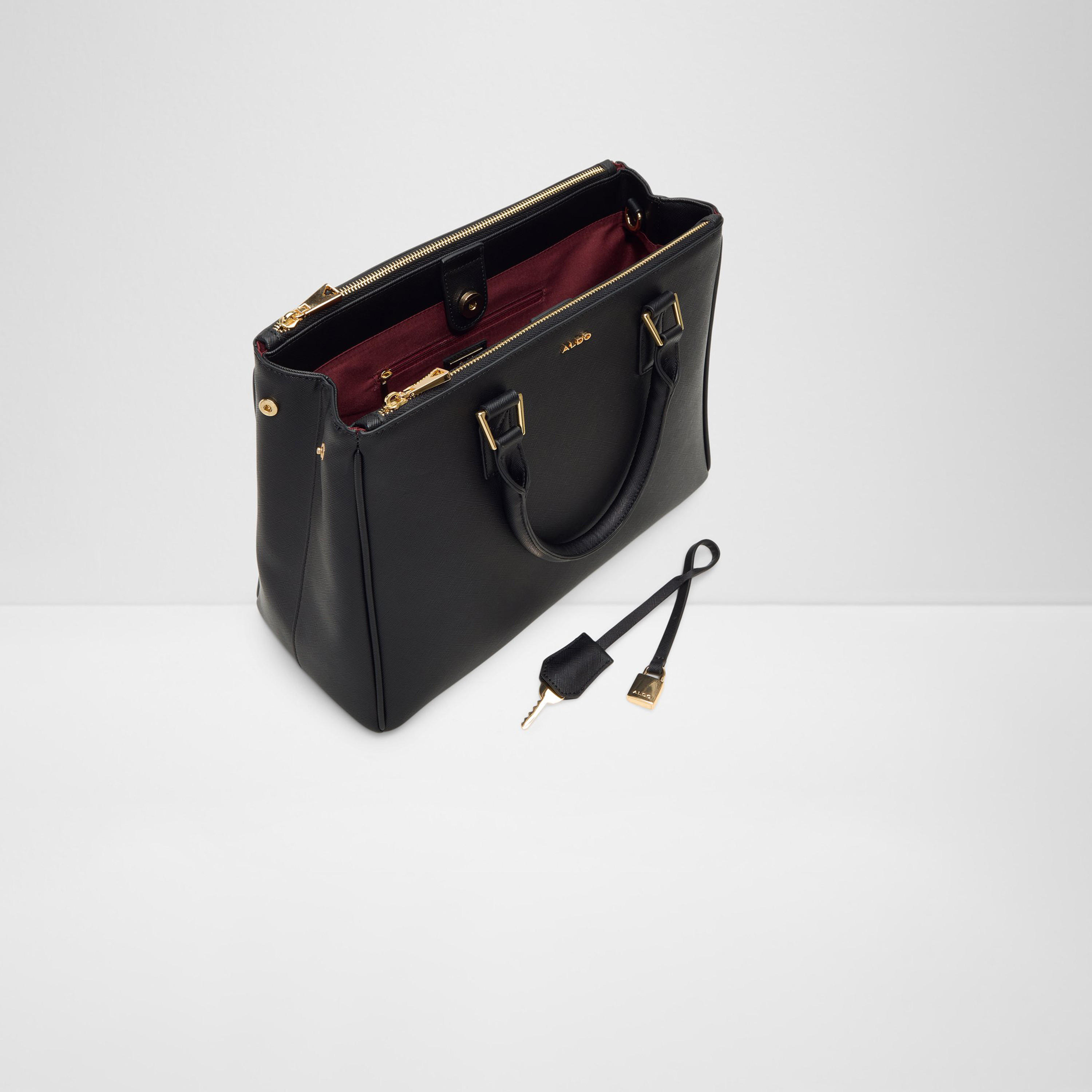 Aldo Nanever Textured Double Handle Shoulder Bag with Magnetic Closure and Detachable Strap-women-bagsandwallets-handbags-image-3