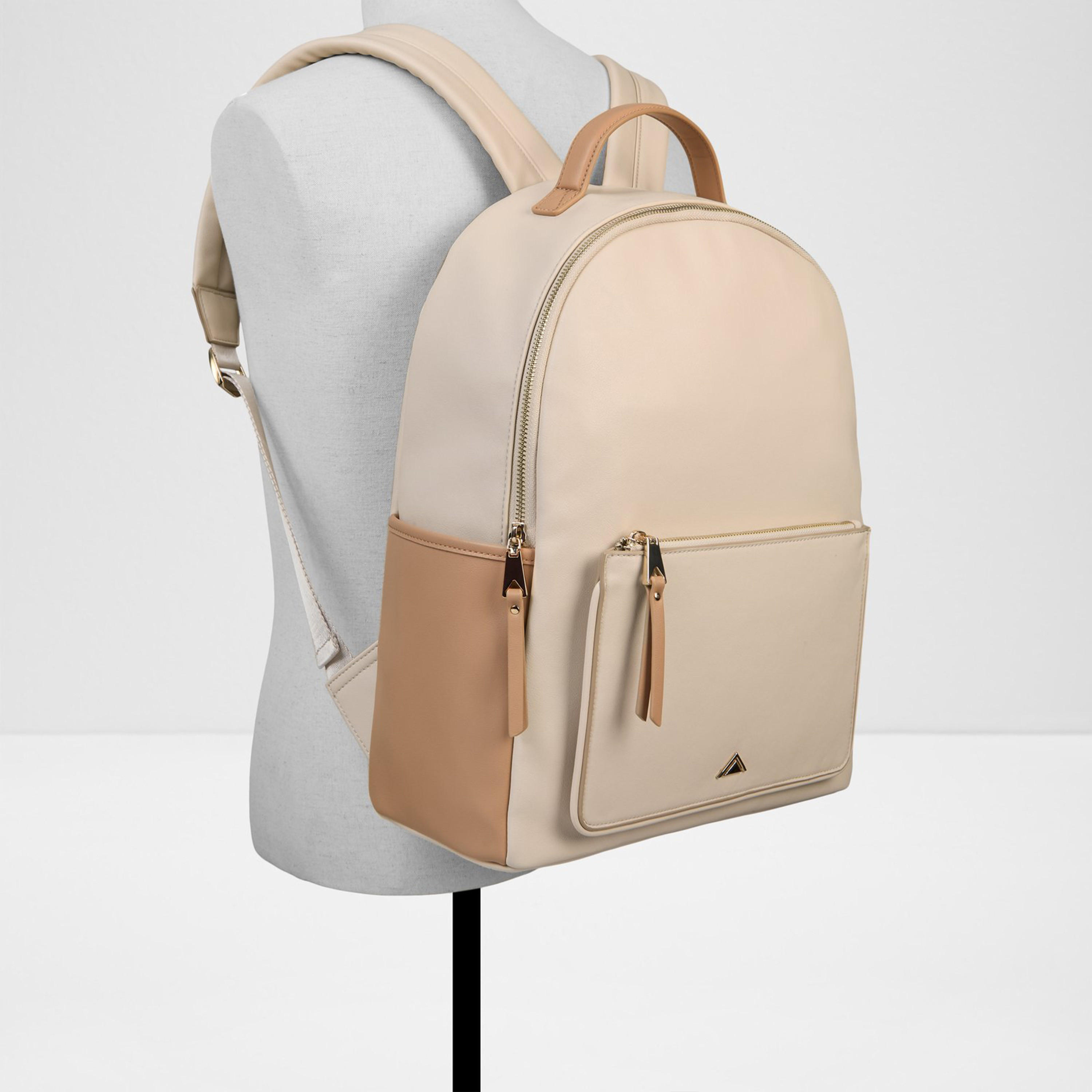 ألدو- شنطة ظهر لانون سادة بمقبض علوي مع سحاب للإغلاق وحزام قابل للتعديل-travel-luggagesandbags-backpacks-image-5