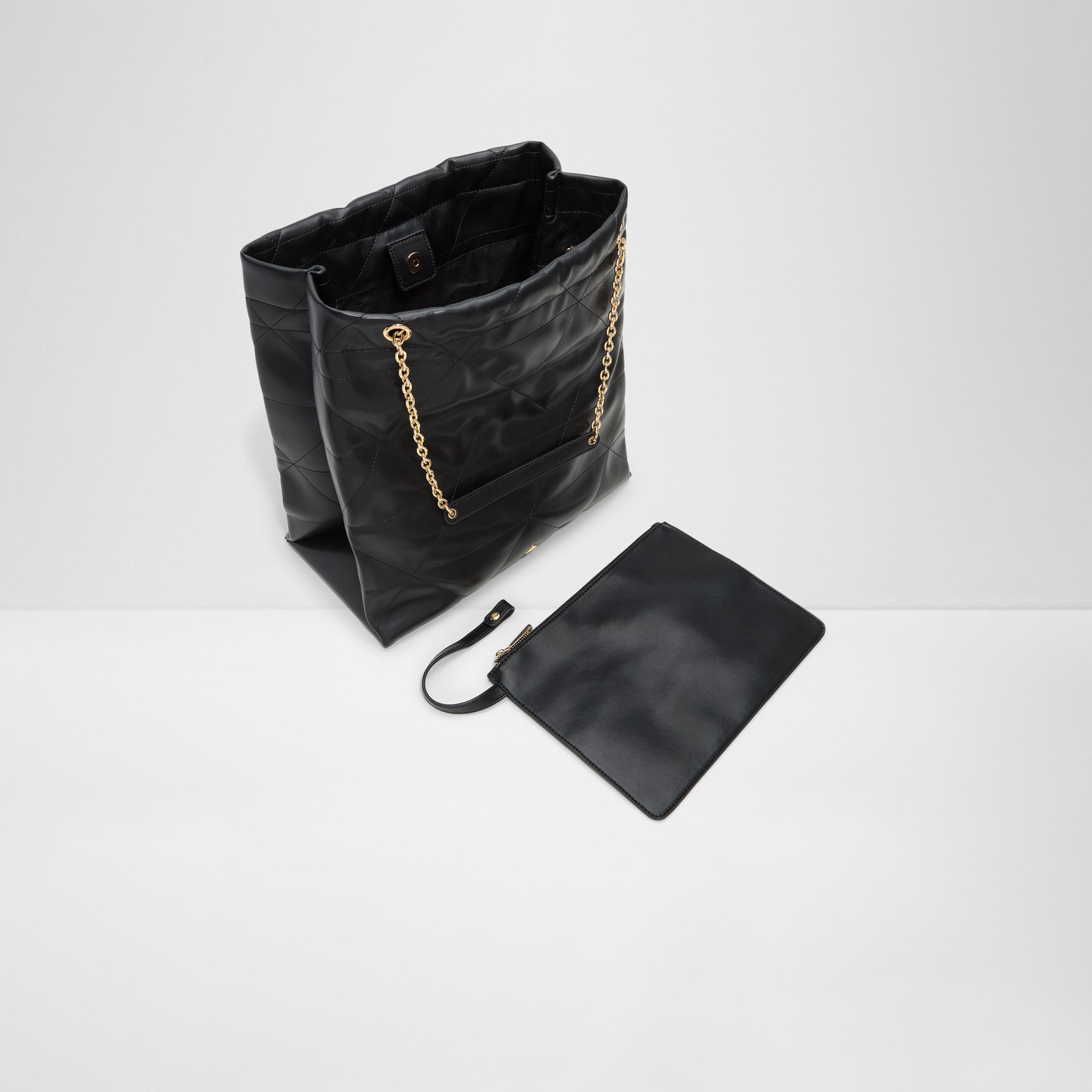 Aldo Morgane Quilted Double Handle Shoulder Bag with Magnetic Closure and Chain Strap-women-bagsandwallets-handbags-image-7