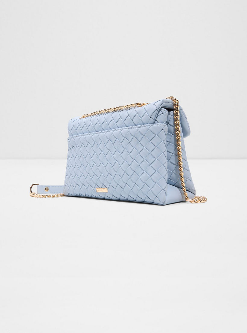 ألدو- شنطة كروس منسوجة ناعمة الملمس مع قفل بقلاب وحزام سلسلة-women-bagsandwallets-handbags-image-2