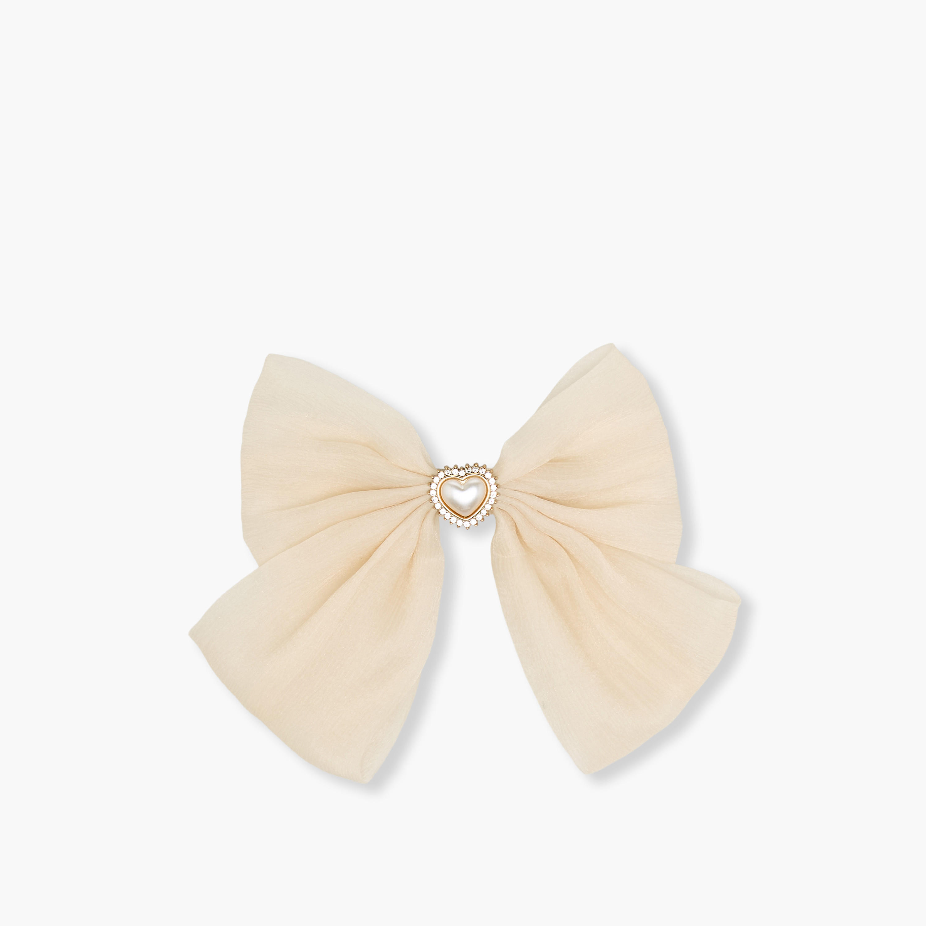 Bow Barrette Hair Clip with Heart Embellishment-women-hairaccessories-clips-image-1