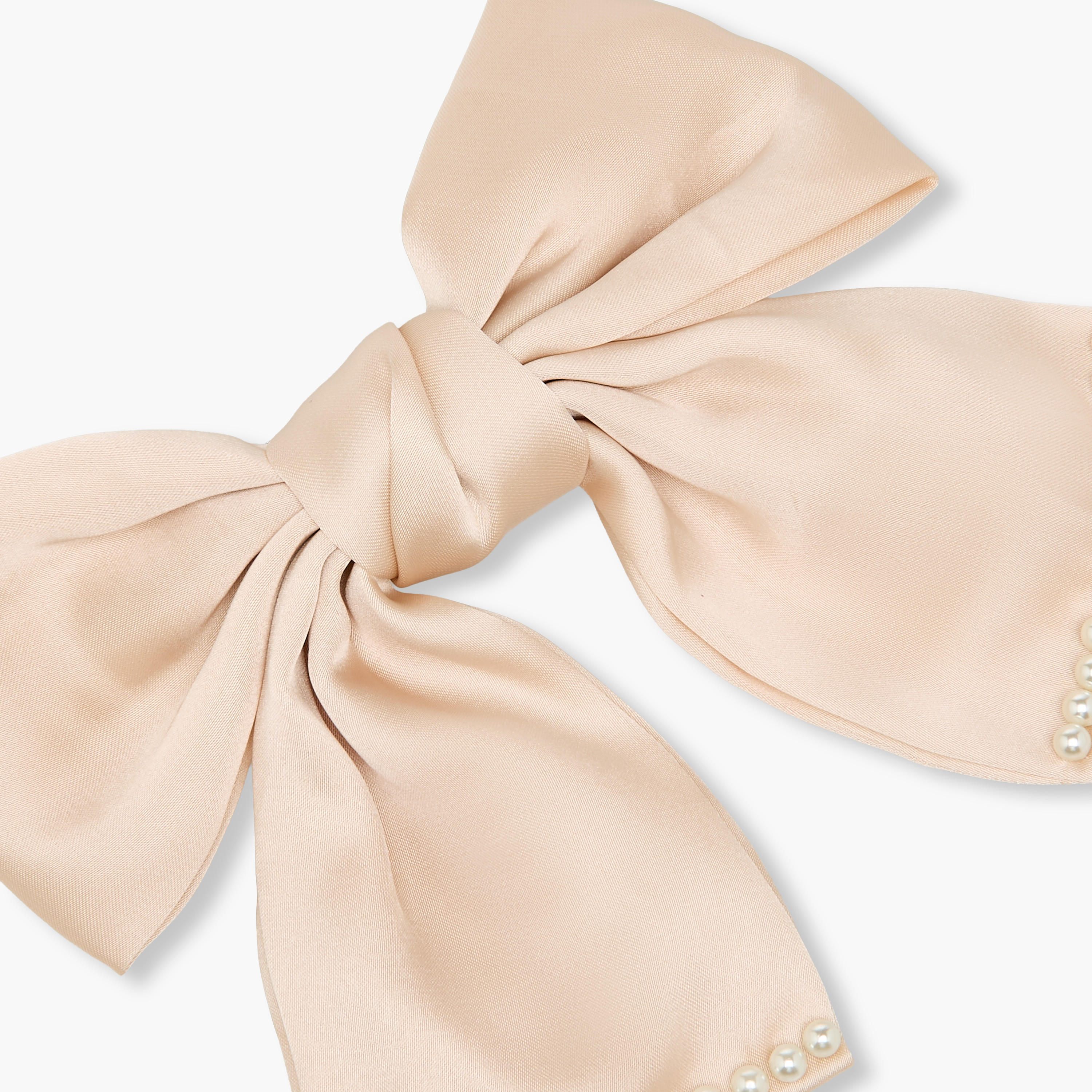 Bow Barrette Hair Clip with Pearl Embellishment-women-hairaccessories-clips-image-2