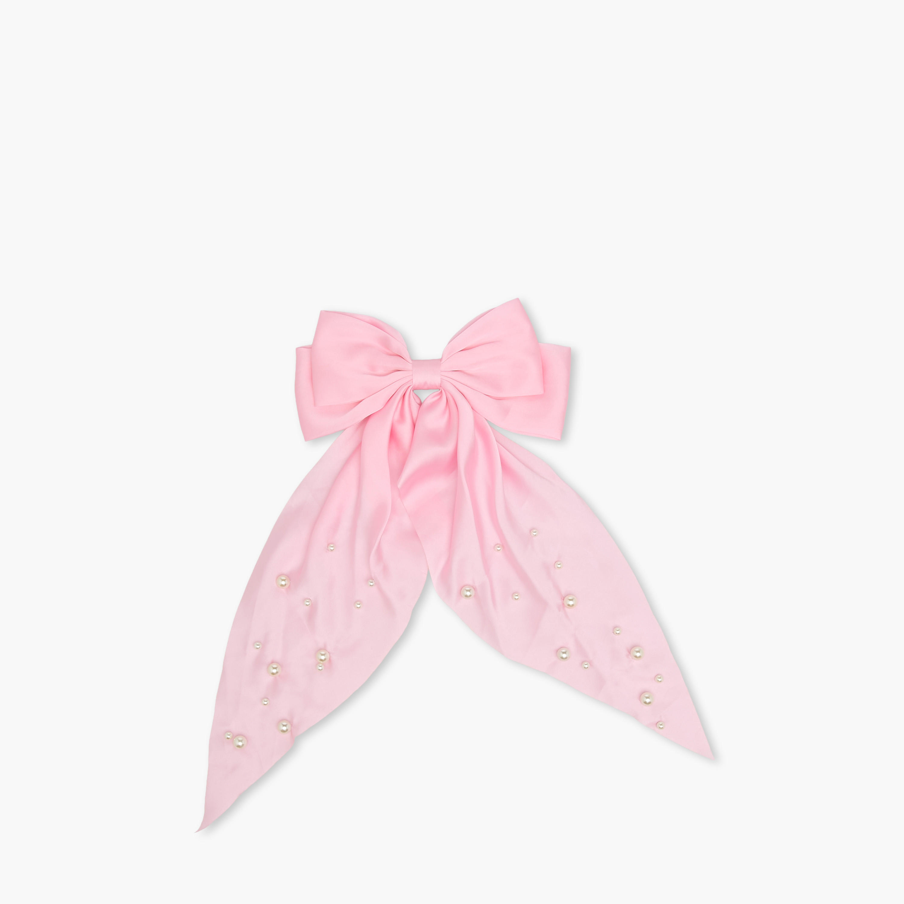 Pearl Embellished Bow Barrette Hair Clip-women-hairaccessories-clips-image-1