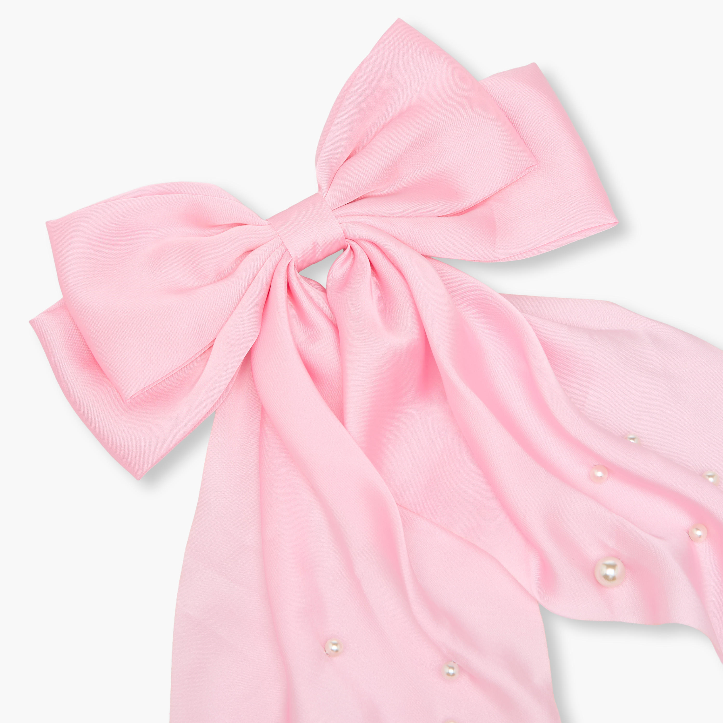 Pearl Embellished Bow Barrette Hair Clip-women-hairaccessories-clips-image-2