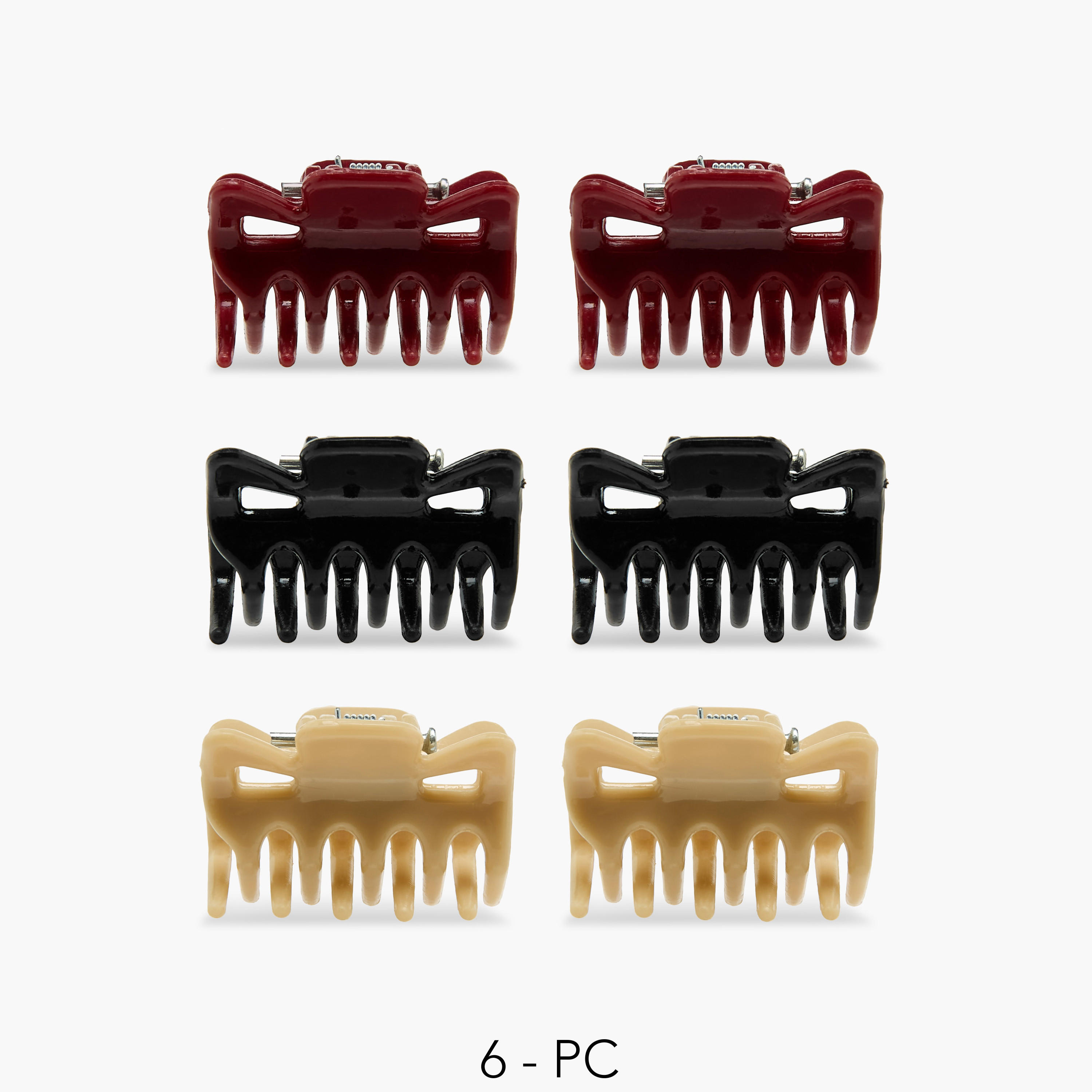 Pack of 6 Rectangular Hair Clamps-women-hairaccessories-clamps-image-1