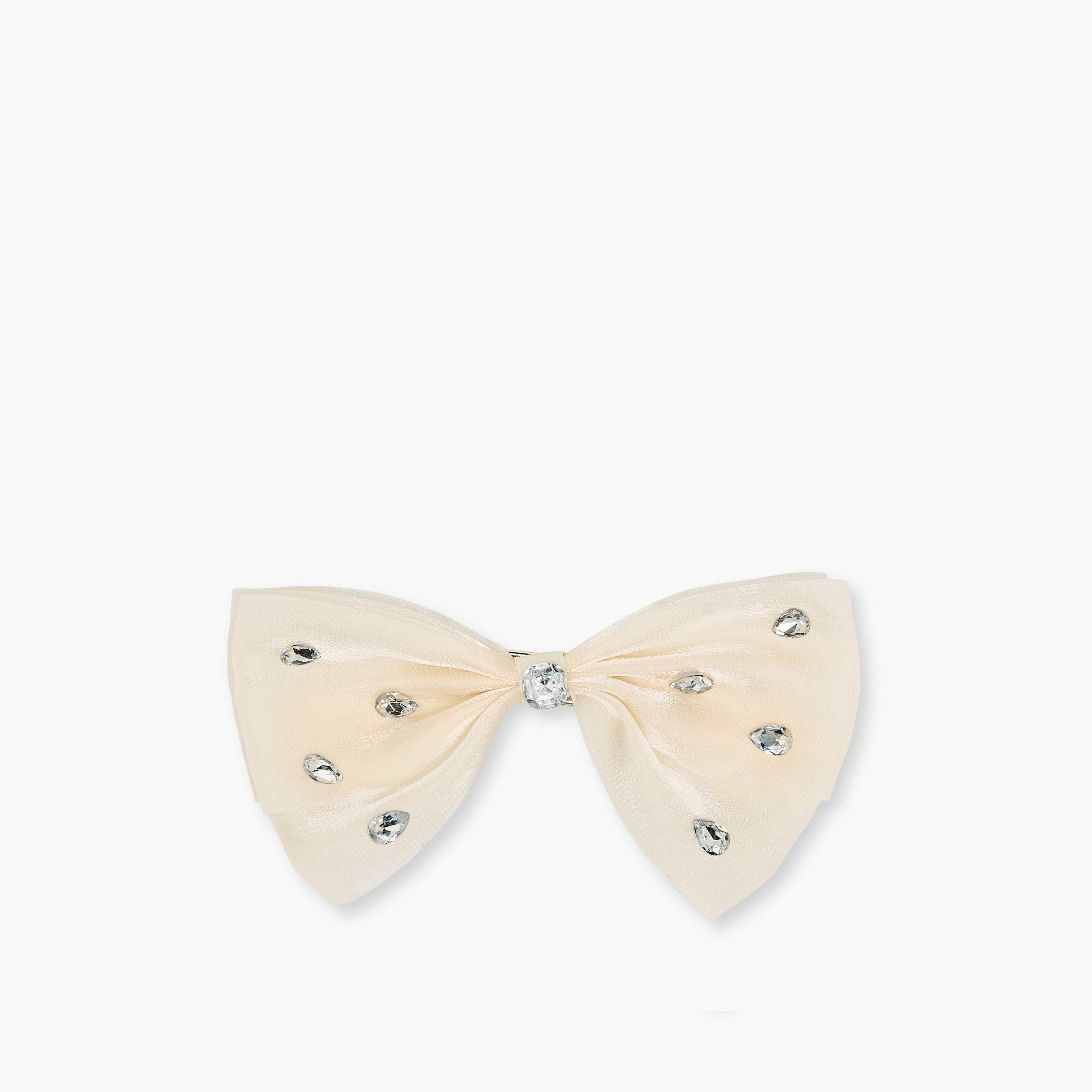 Bow Shaped Hair Clip with Embellishments-women-hairaccessories-clips-image-1