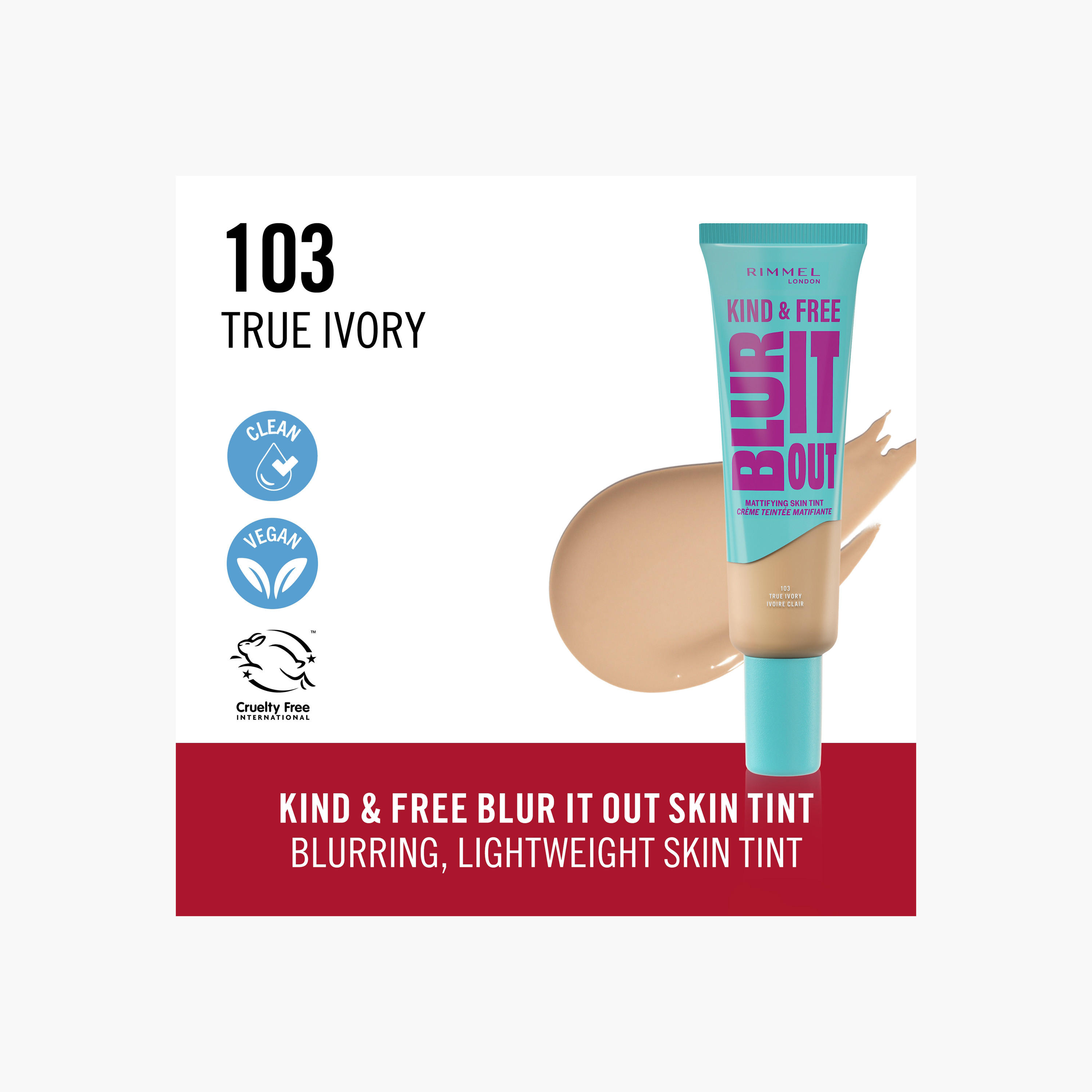تينت مطفي بلور إت آوت كايند آند فري من ريميل - 30 مل-beautyandpersonalcare-makeup-face-tintedmoisturizer-image-2