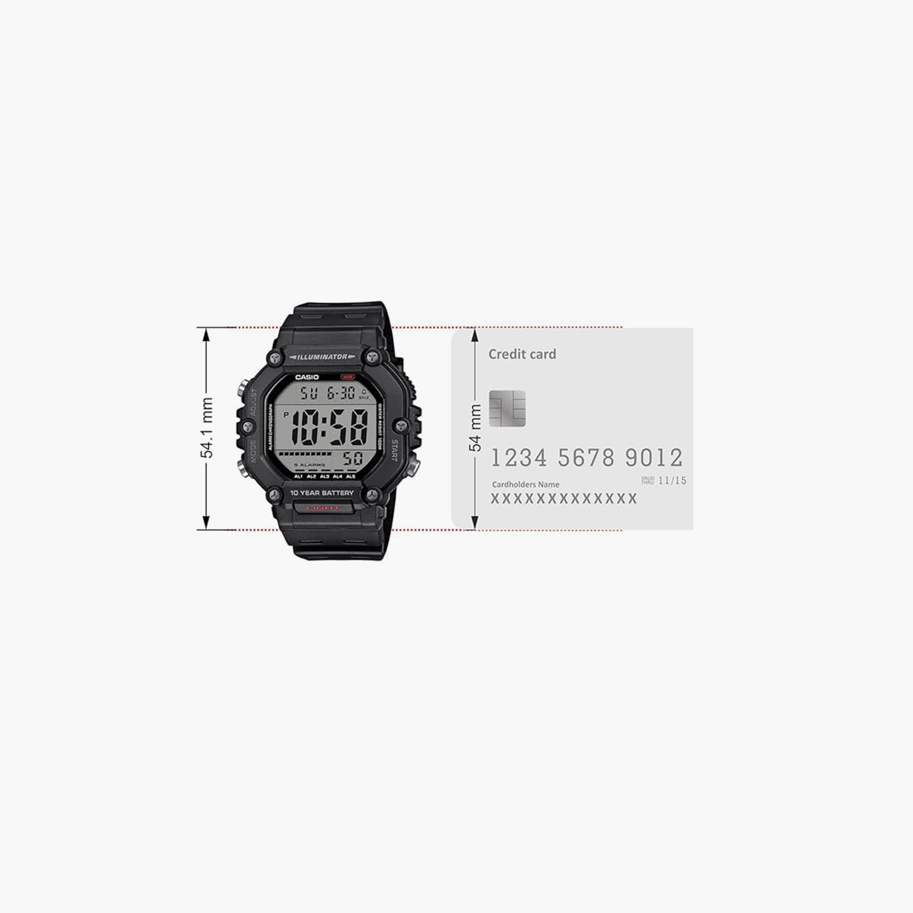 كاسيو- ساعة رجالية رقمية سوار بلاسيتيكي لون أسود  49 مم | AE-1600H-1AVDF-men-watchesandjewellery-watches-image-6