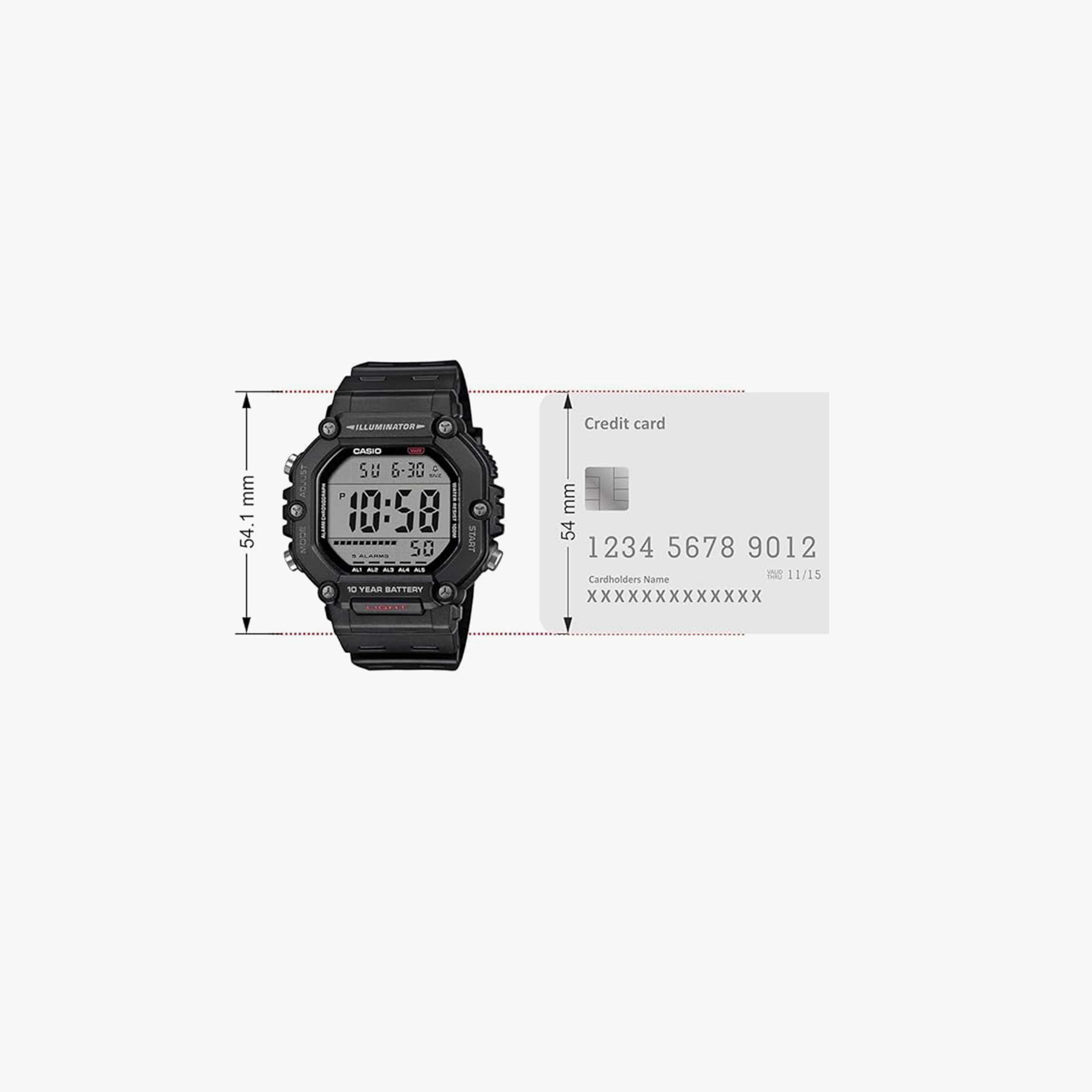 كاسيو- ساعة رجالية رقمية سوار بلاسيتيكي لون أسود 49 مم | AE-1600H-1AVDF-men-watchesandjewellery-watches-image-6