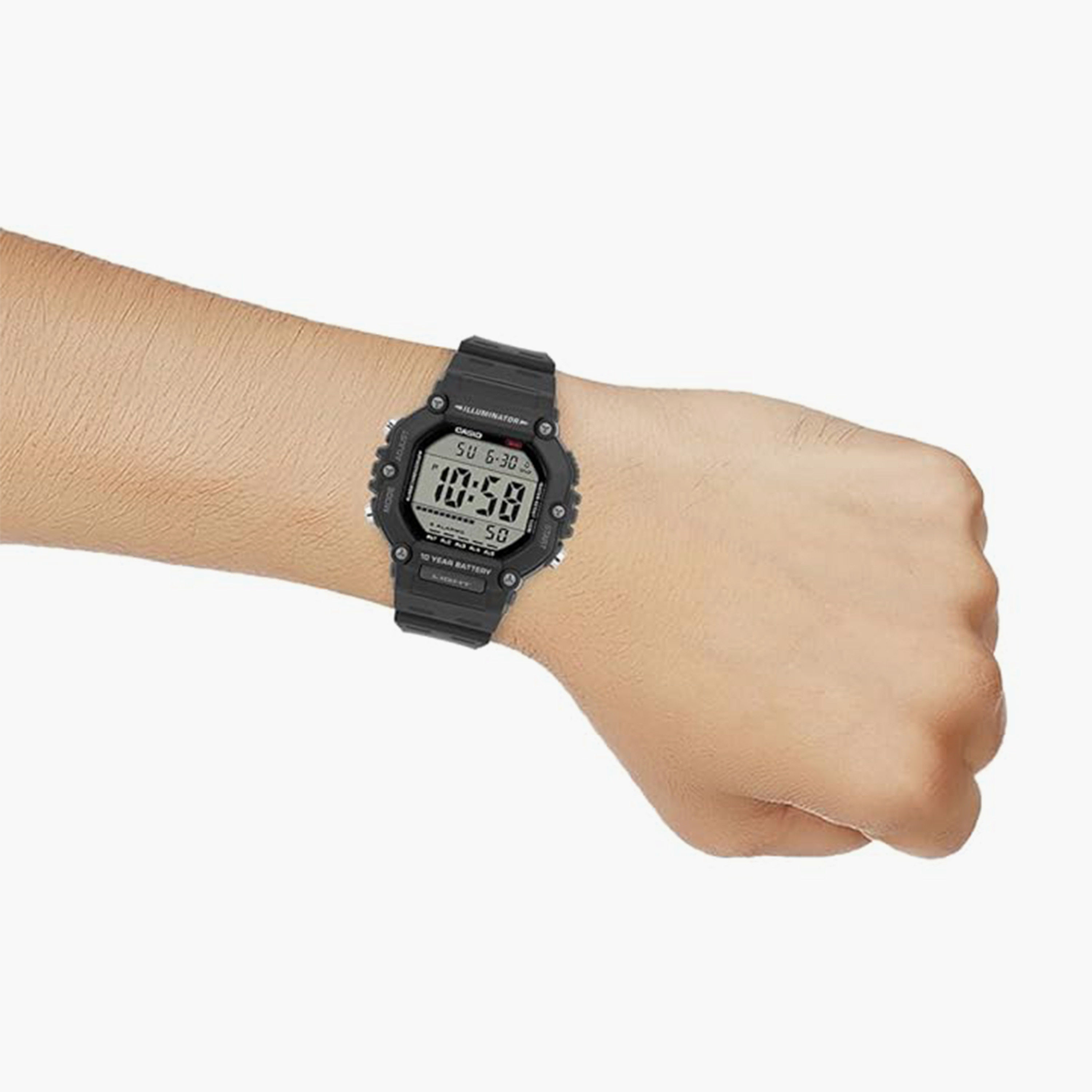 كاسيو- ساعة رجالية رقمية سوار بلاسيتيكي لون أسود 49 مم | AE-1600H-1AVDF-men-watchesandjewellery-watches-image-7