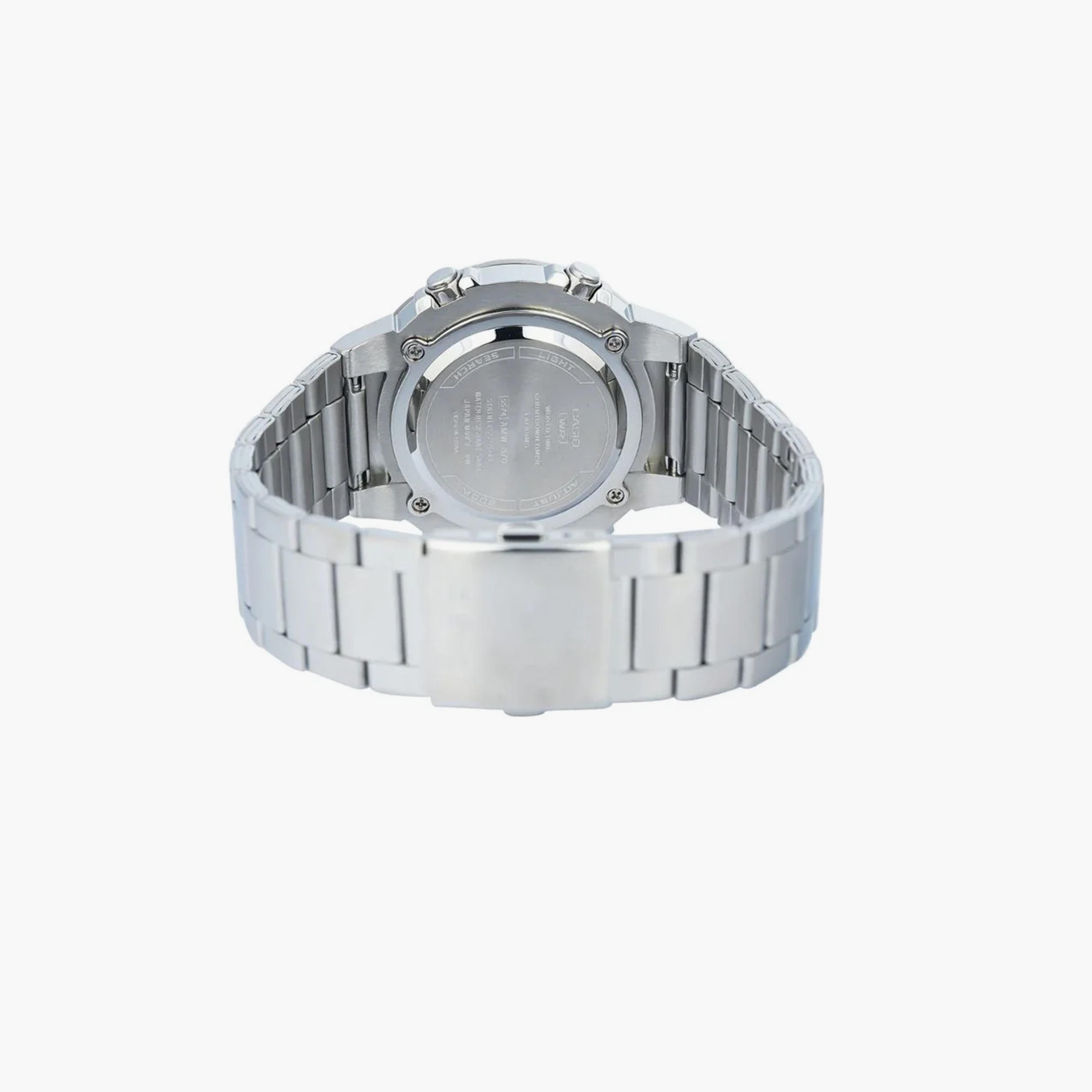 كاسيو- ساعة رجالية تناظرية/رقمية سوار ستانلس ستيل لون فضي 44 مم | AMW-870DA-3AVDF-men-watchesandjewellery-watches-image-3