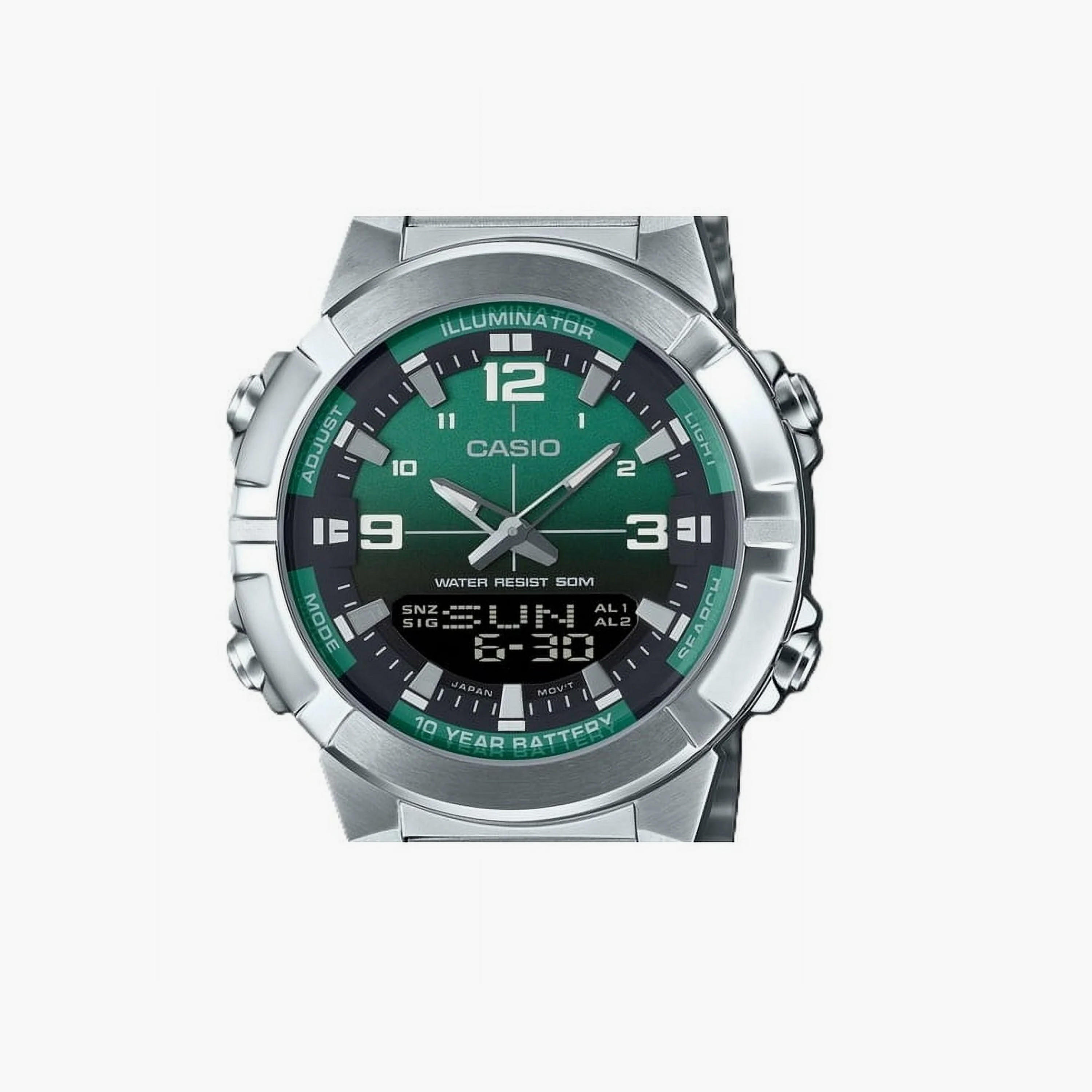 Casio Men's 44MM Silver Analog-Digital Stainless Steel Strap Watch | AMW-870DA-3AVDF-men-watchesandjewellery-watches-image-4