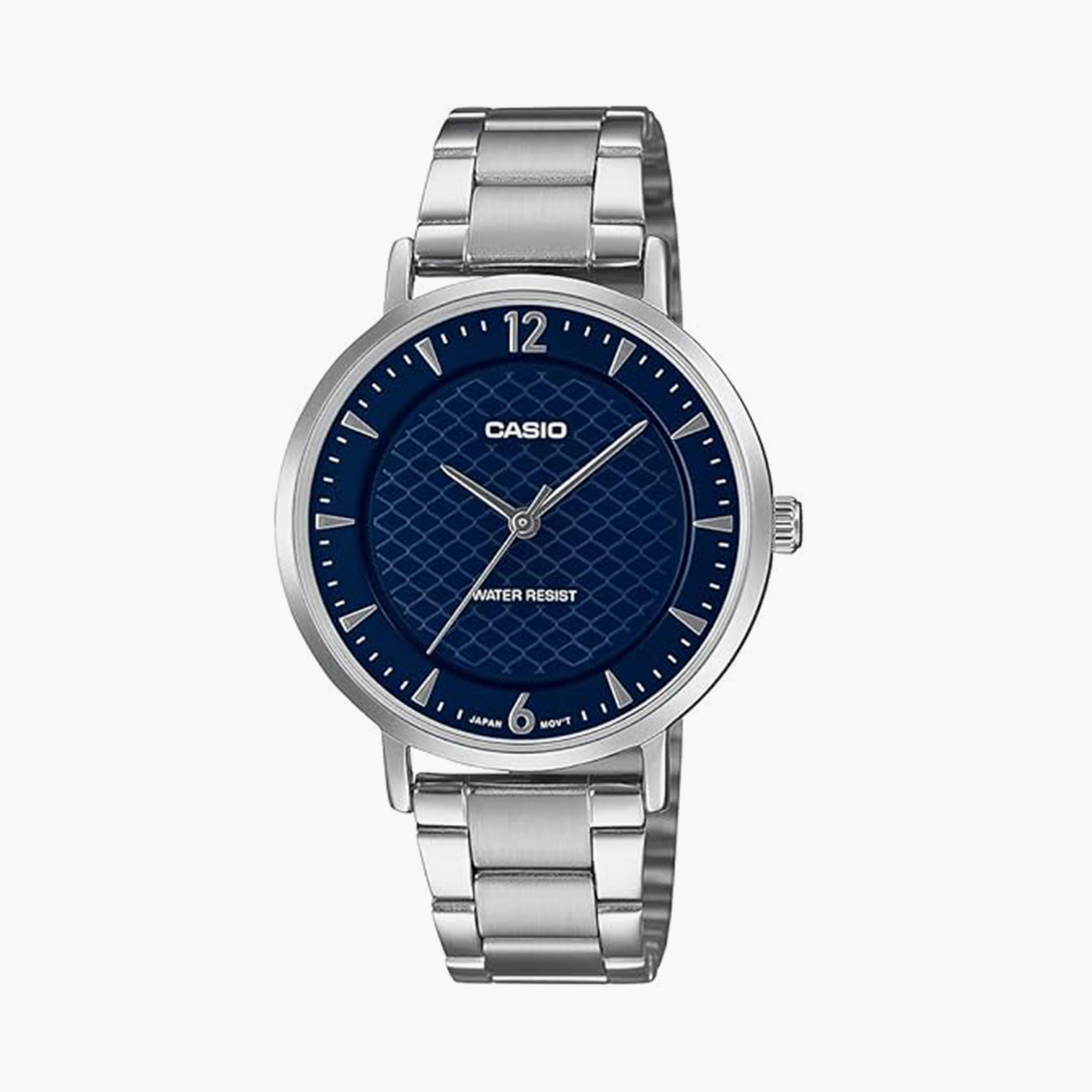 كاسيو- ساعة نسائية تناظرية حزام ستانلس ستيل لون فضي  34 مم | LTP-VT04D-2ADF-women-watchesandjewellery-watches-image-1