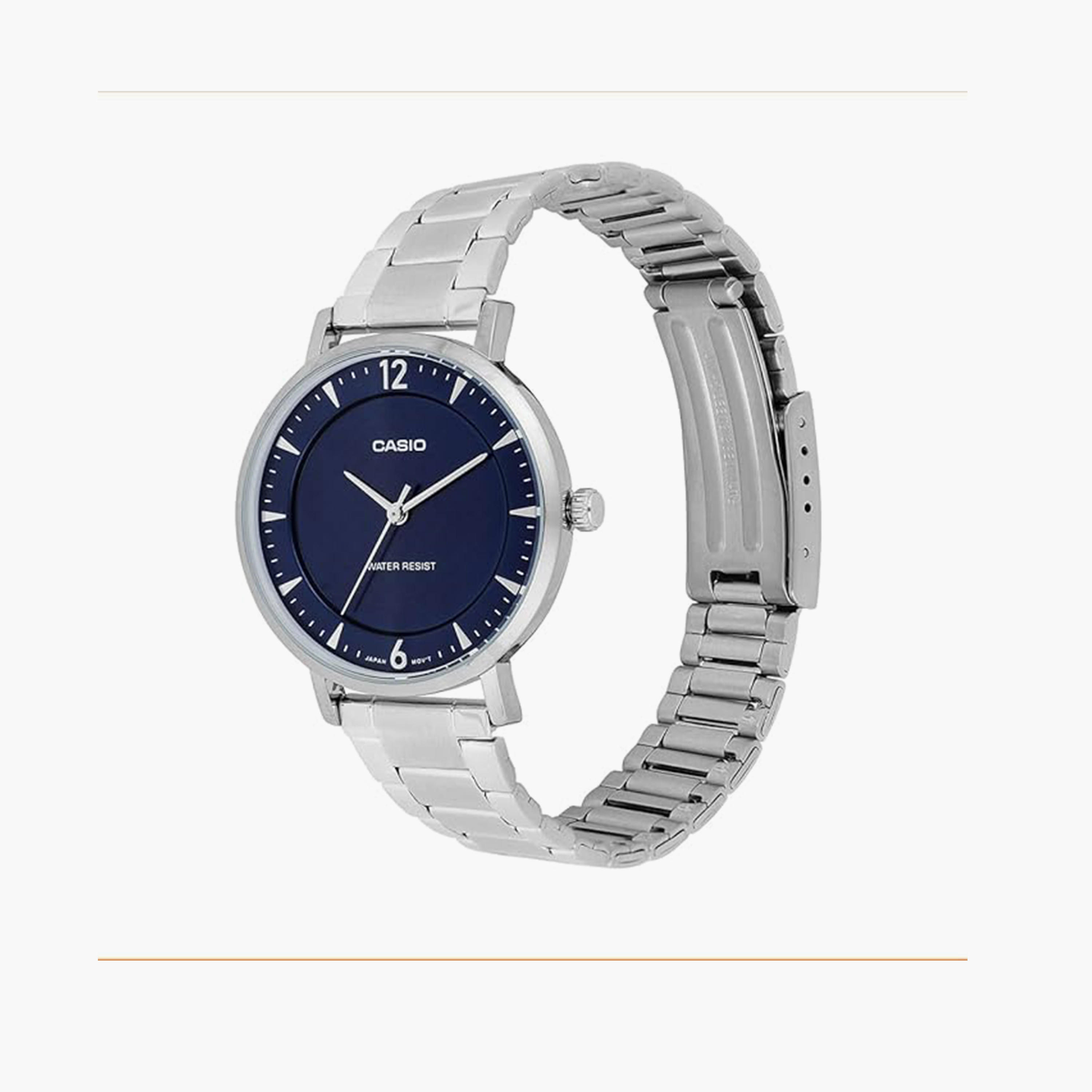 كاسيو- ساعة نسائية تناظرية حزام ستانلس ستيل لون فضي  34 مم | LTP-VT04D-2ADF-women-watchesandjewellery-watches-image-2