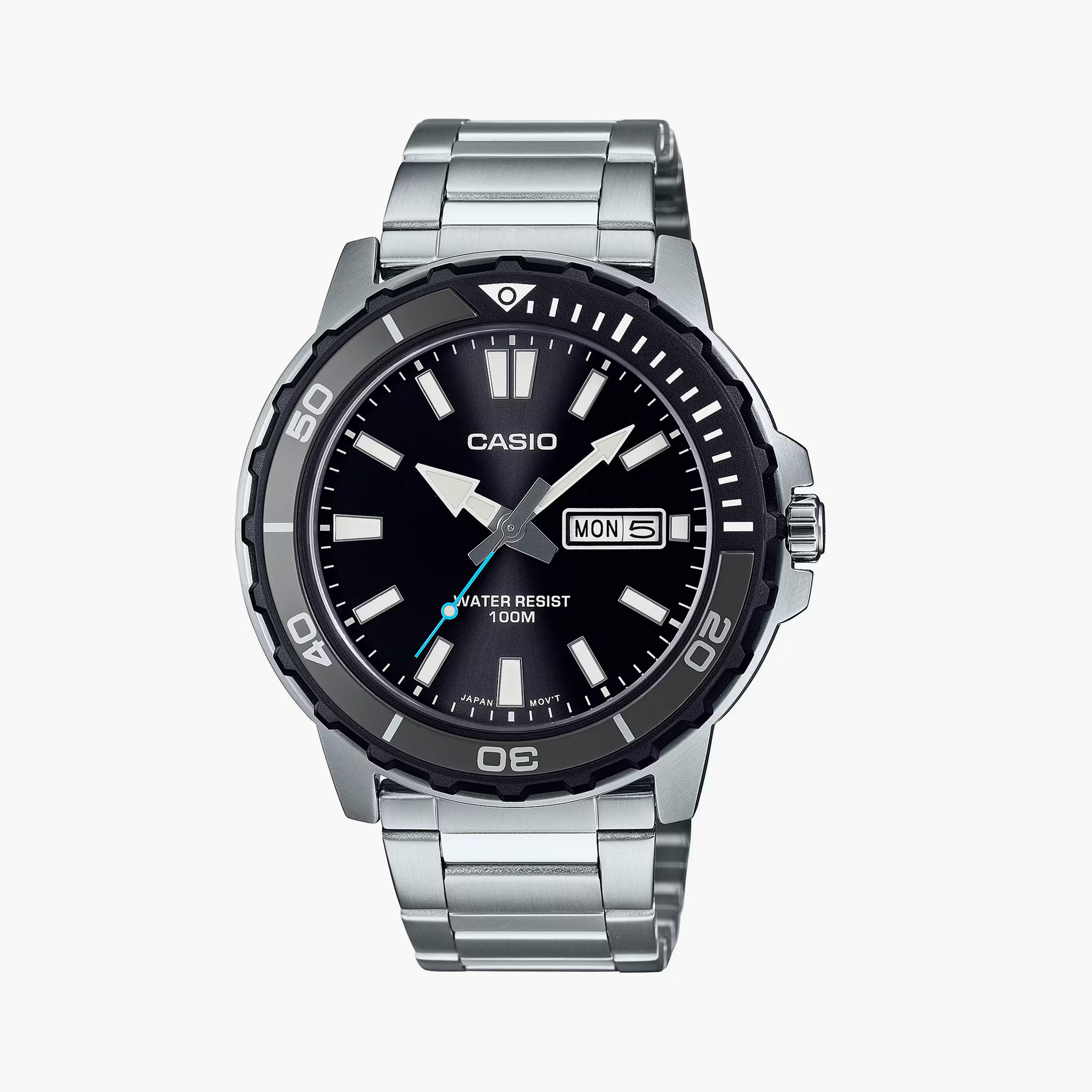 Casio Men's 44MM Silver Analog Stainless Steel Strap Watch | MTD-125D-1A3VDF-men-watchesandjewellery-watches-image-1